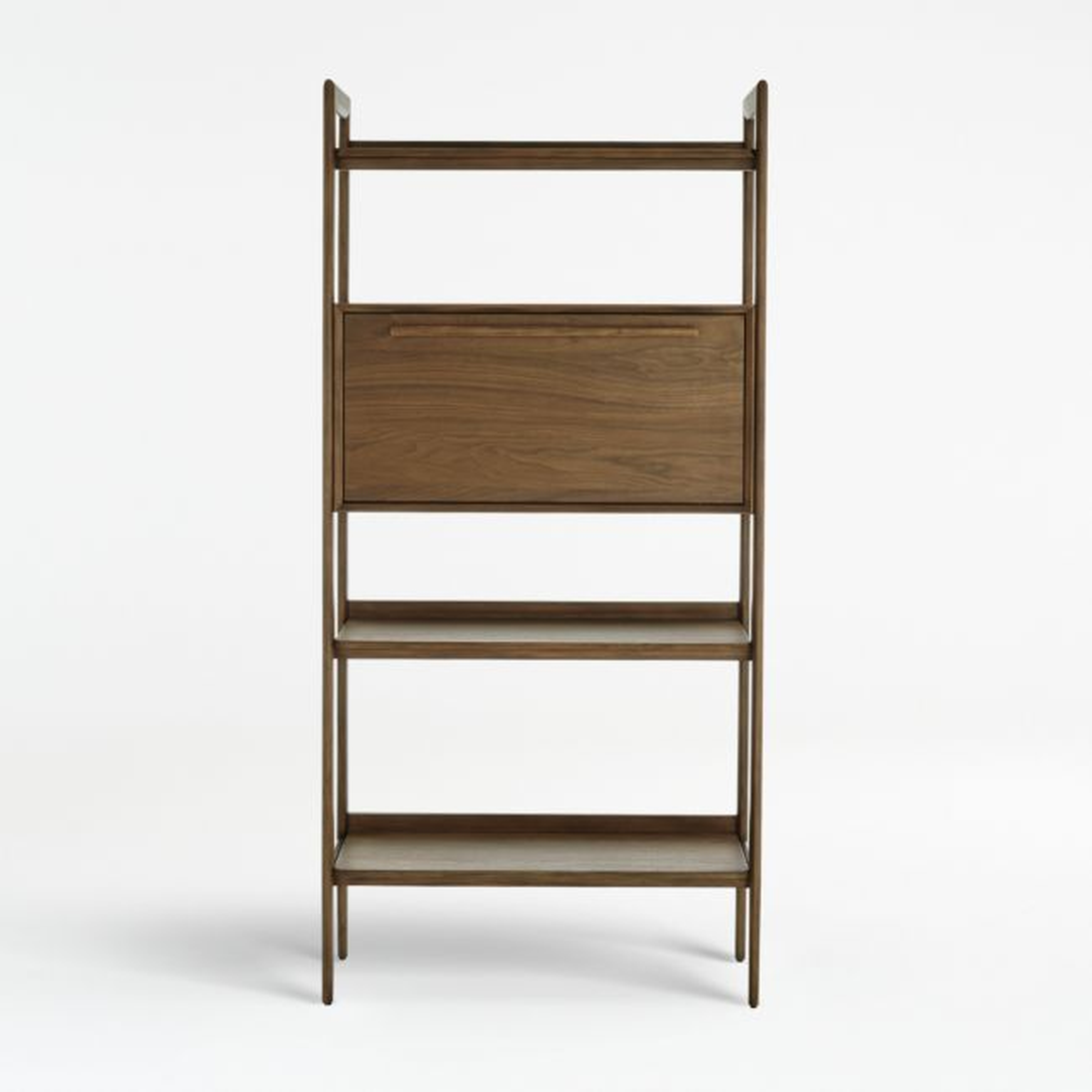 Tate Walnut Bookcase Bar Cabinet - Crate and Barrel