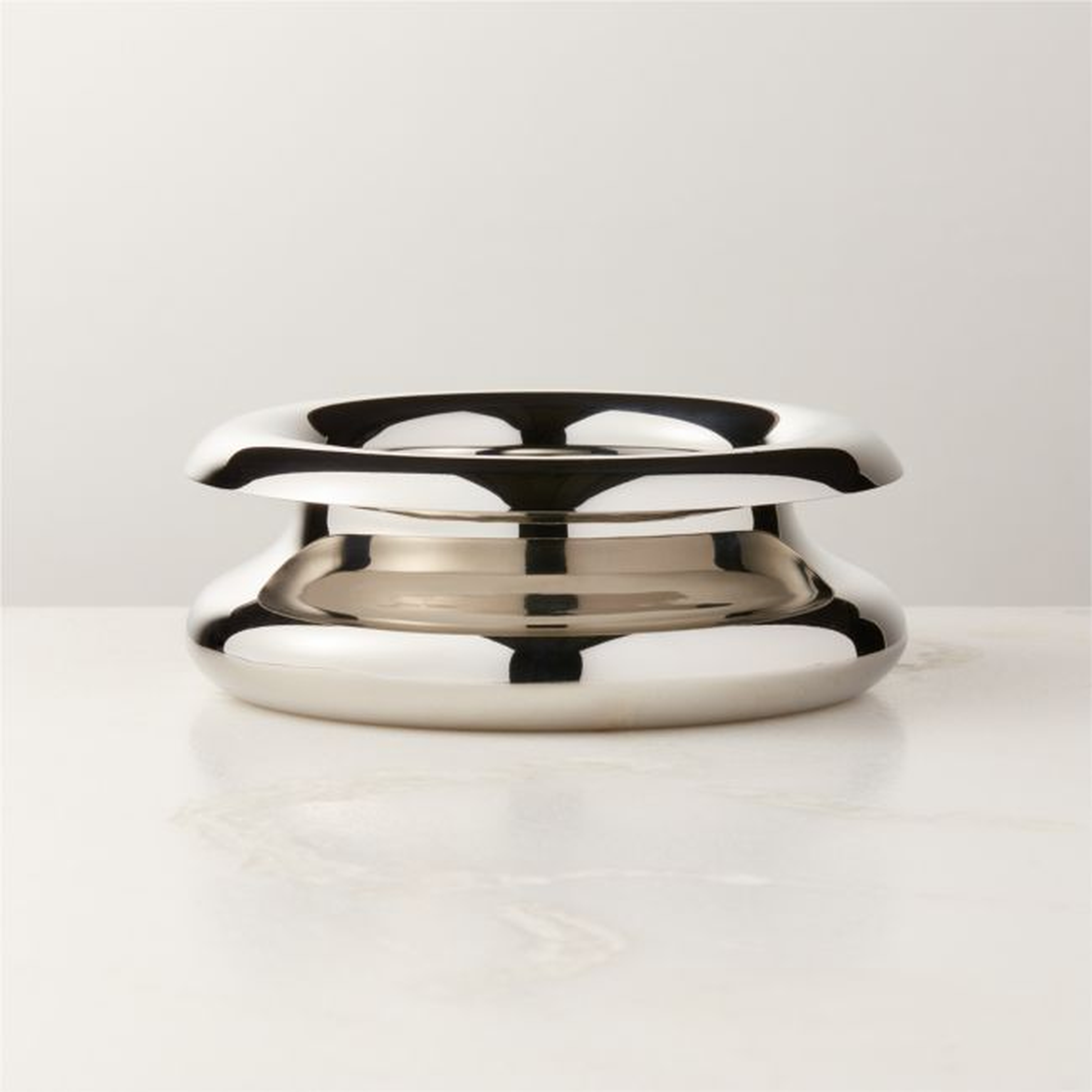 Piero Polished Stainless Steel Serving Bowl Small by Gianfranco Frattini - CB2