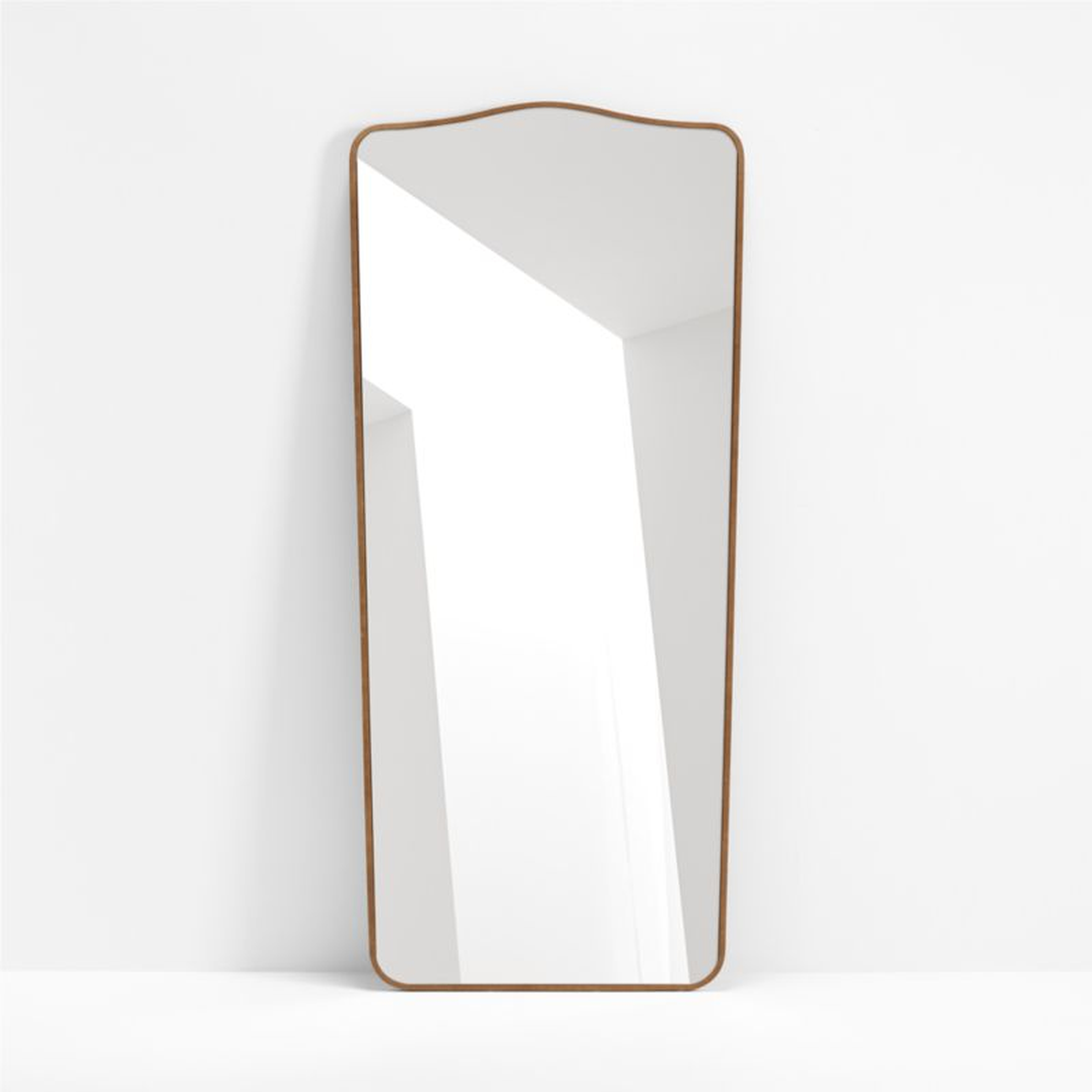 Briars Brown Suede Border Floor Mirror by Jake Arnold 34"x76" - Crate and Barrel