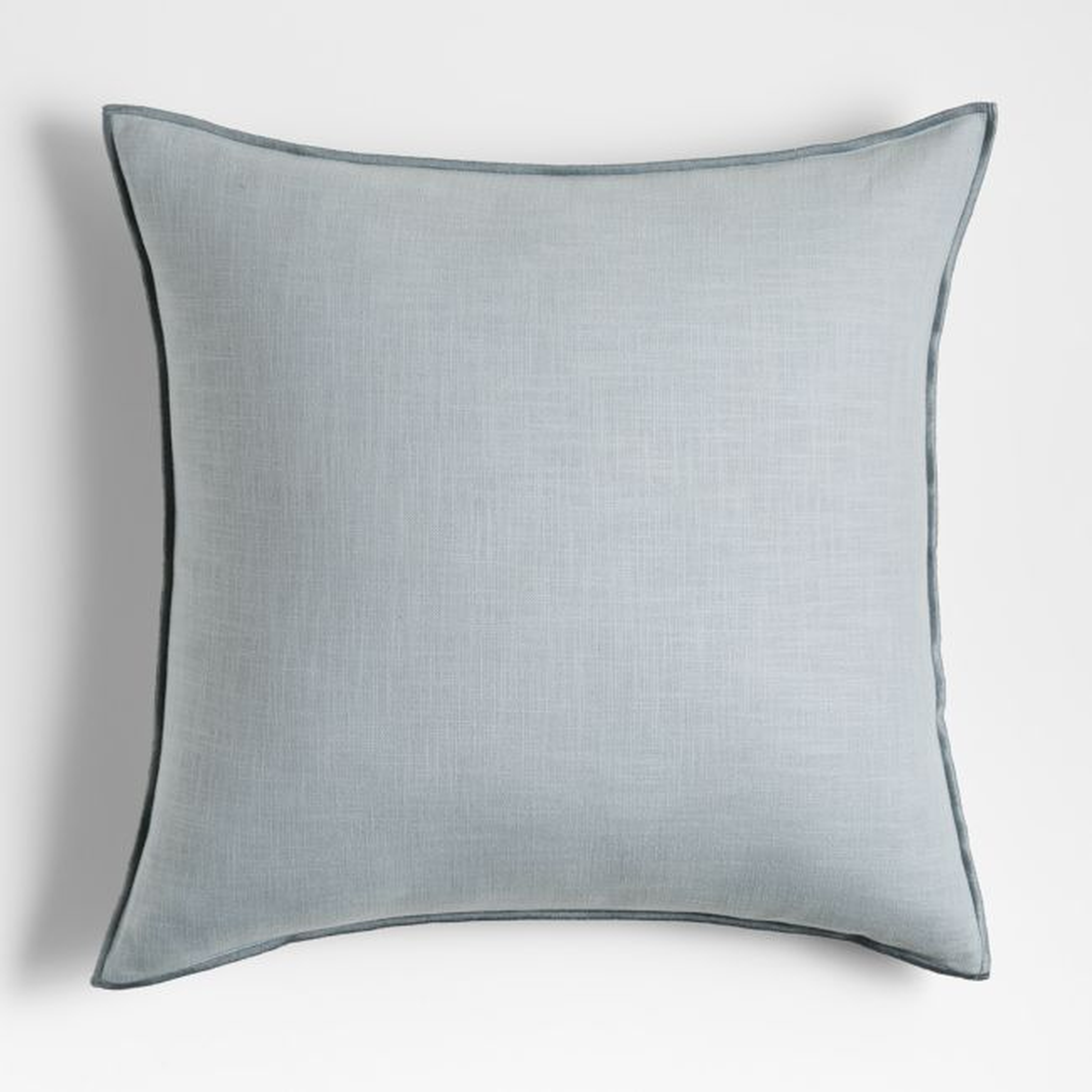 Organic Quarry 23"x23" Merrow Stitch Cotton Throw Pillow Cover - Crate and Barrel