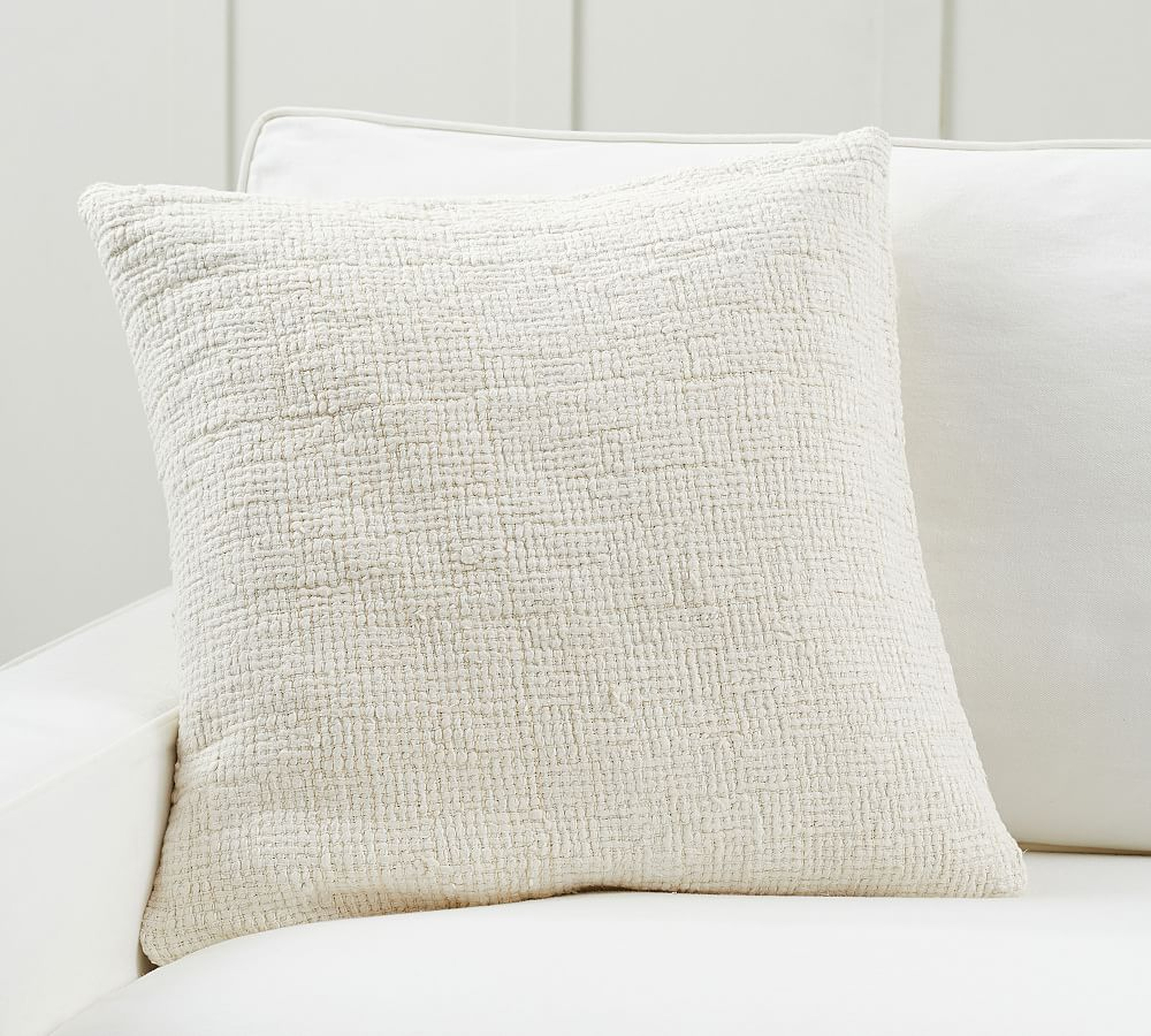Ivy Linen Textured Pillow Cover, 22 x 22", Ivory - Pottery Barn
