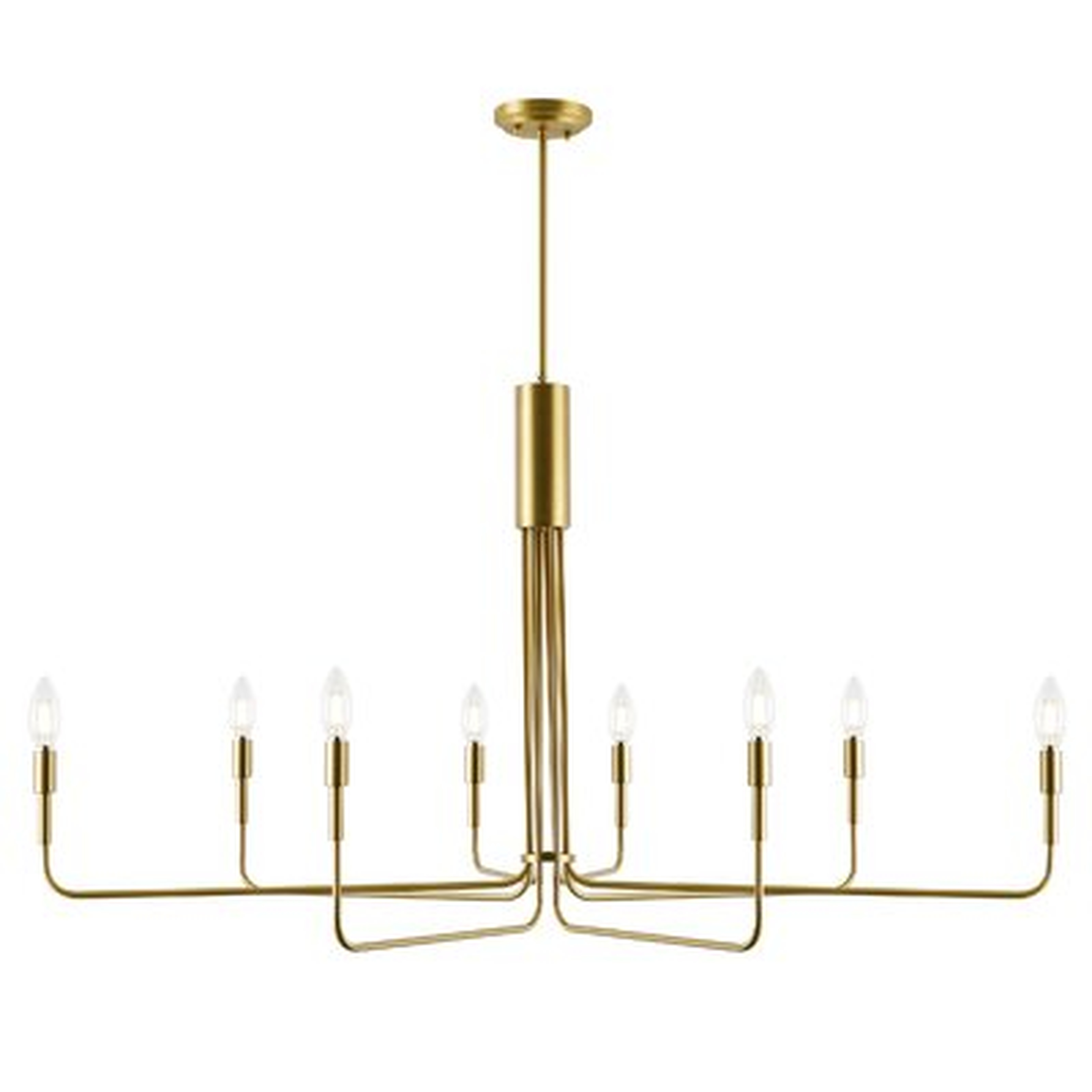 Brushed Brass Sola 8-Light Candle Style Modern Linear Chandelier, Brushed Brass - Wayfair