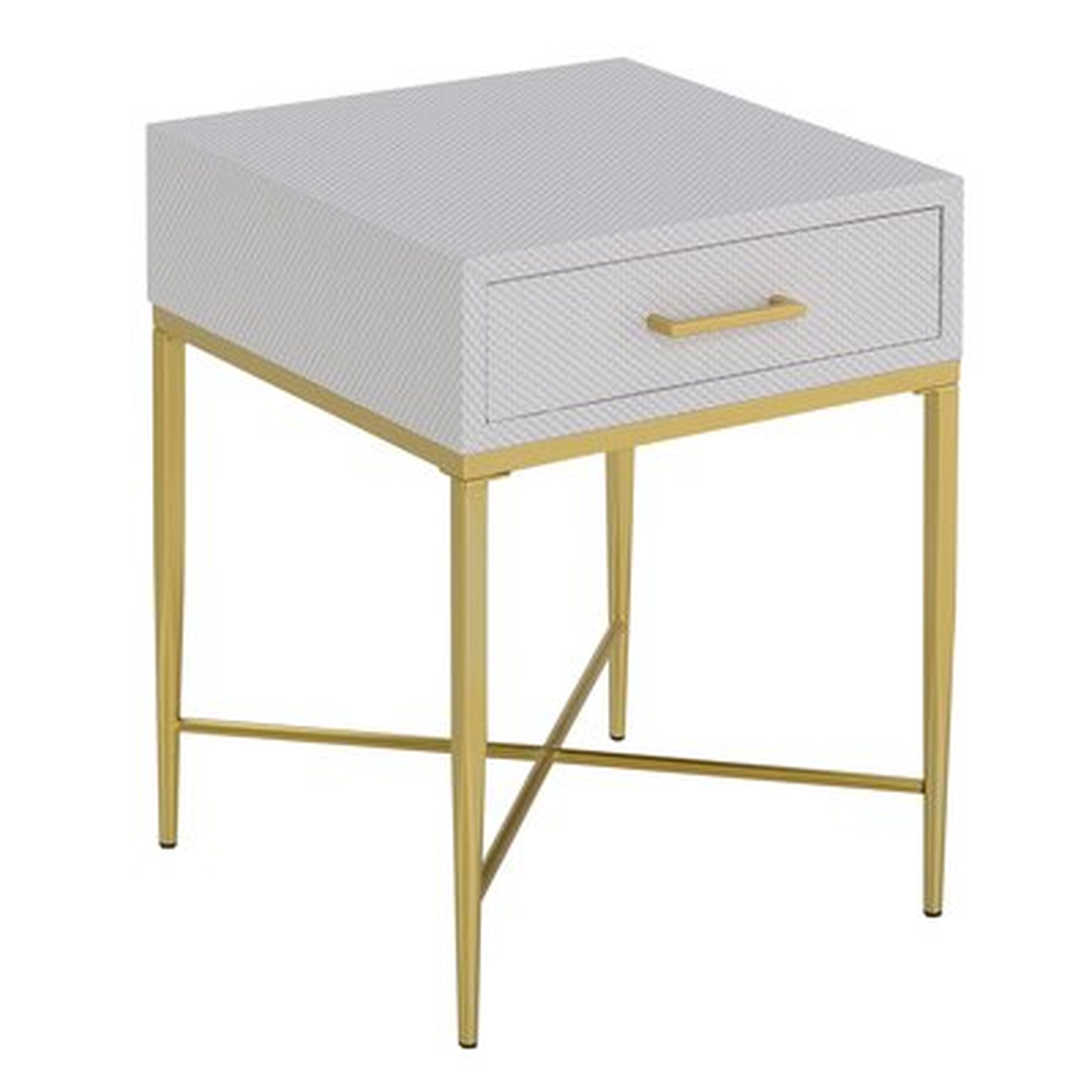 Hesson Cross Legs End Table with Storage - Wayfair