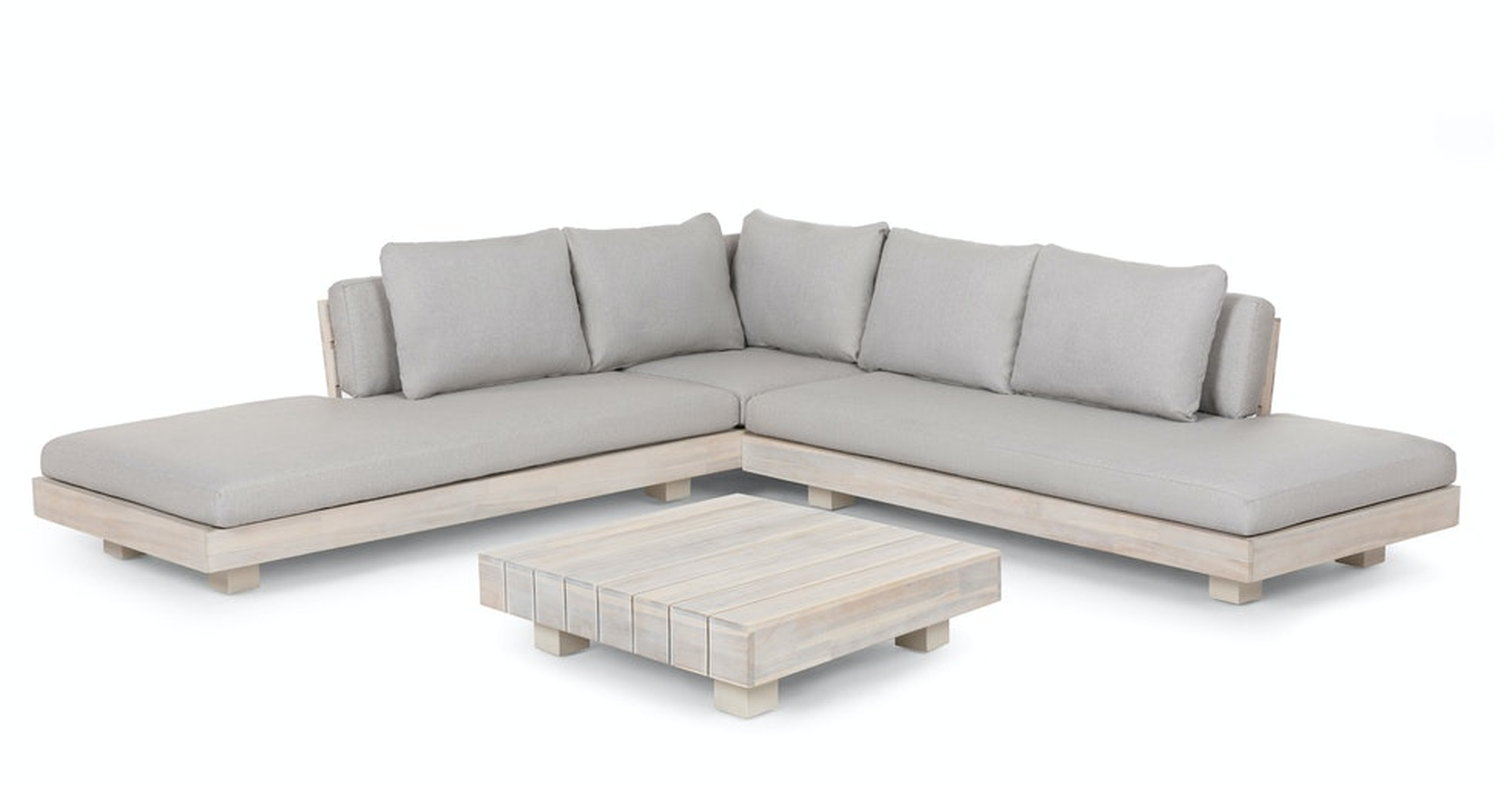 Lubek Beach Sand Low Corner Sectional Set - Article