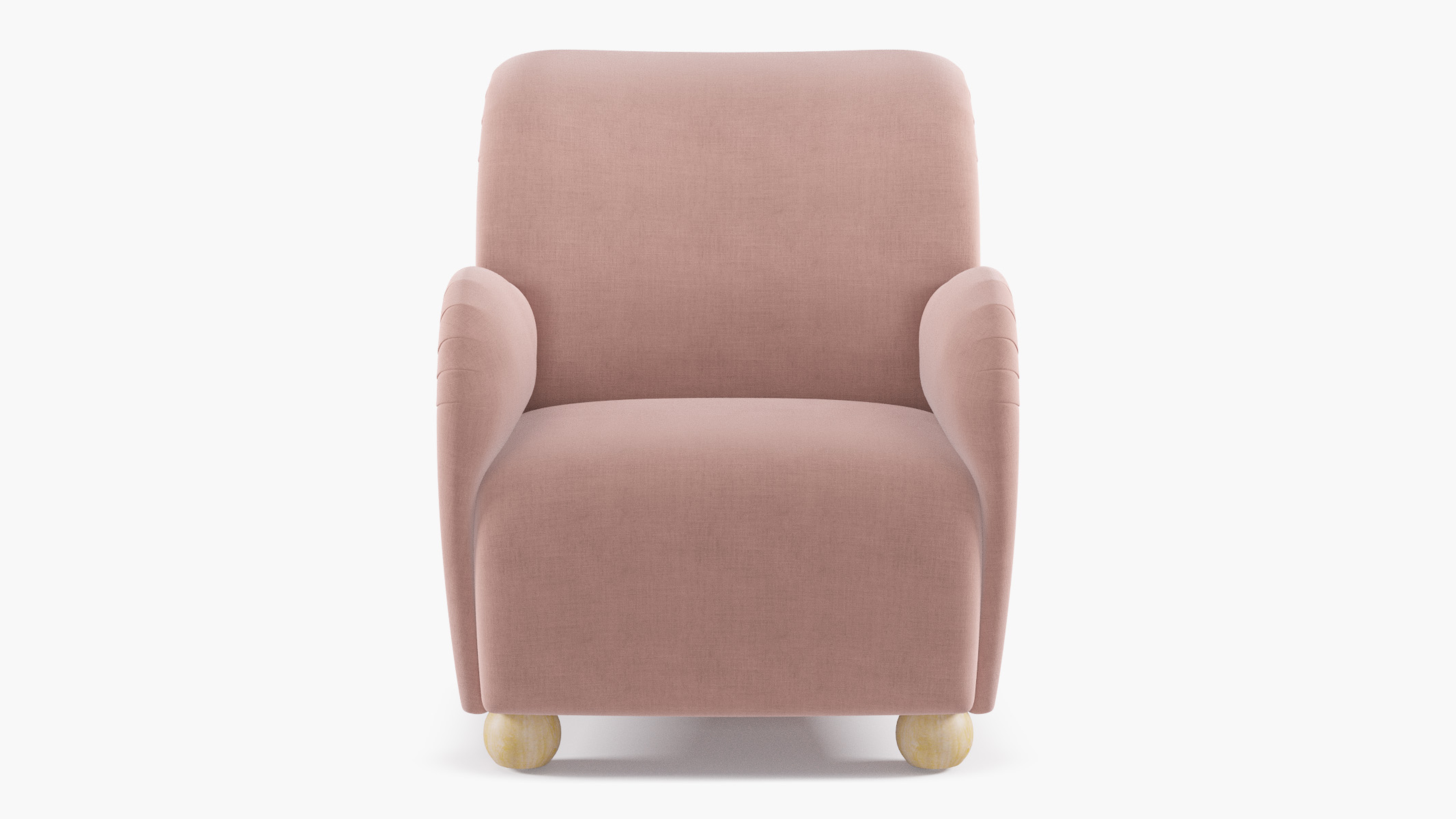 Bun Foot Accent Chair, Blush Everyday Linen - The Inside