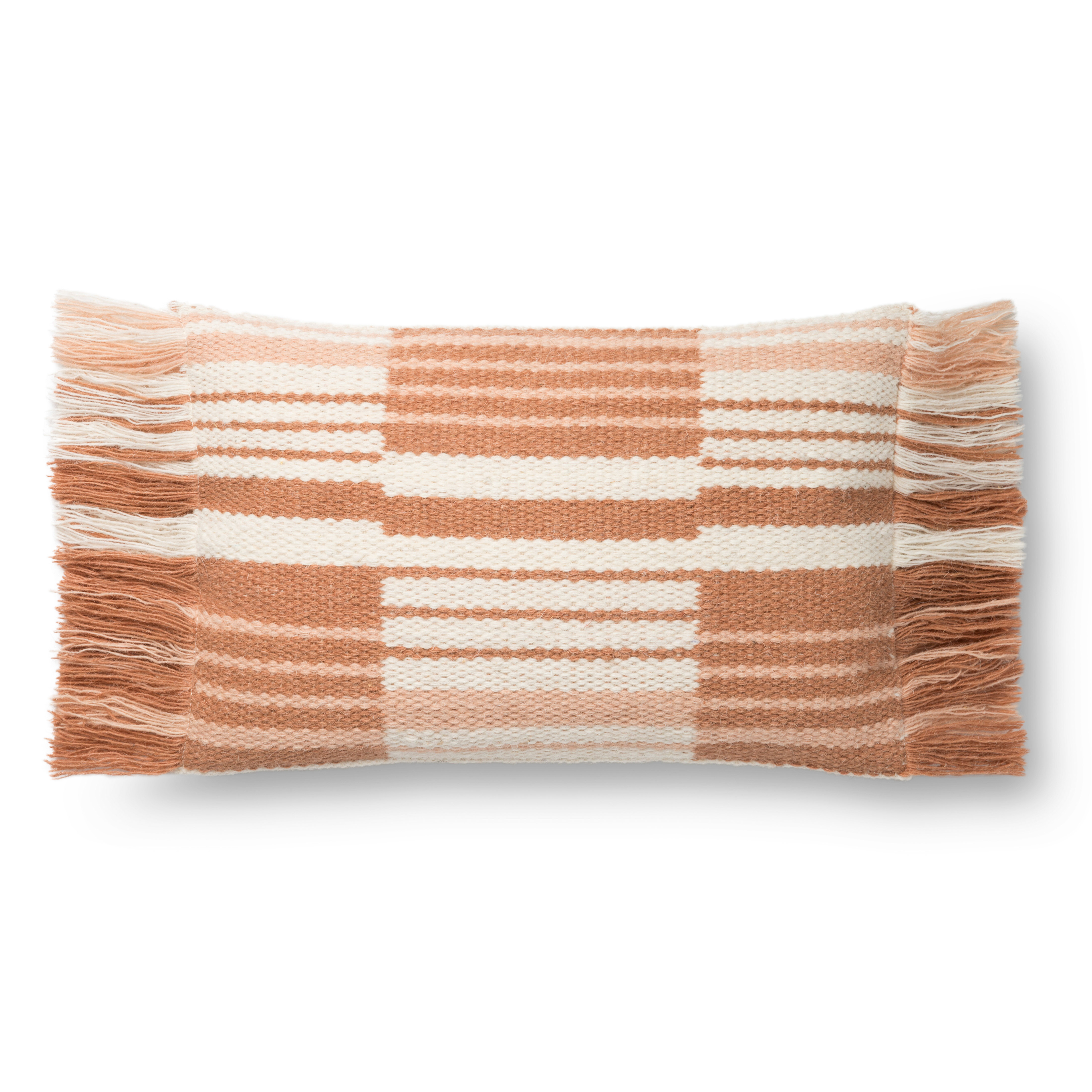 PILLOWS P1129 TERRACOTTA / IVORY 13" x 21" Cover w/Poly - Magnolia Home by Joana Gaines Crafted by Loloi Rugs