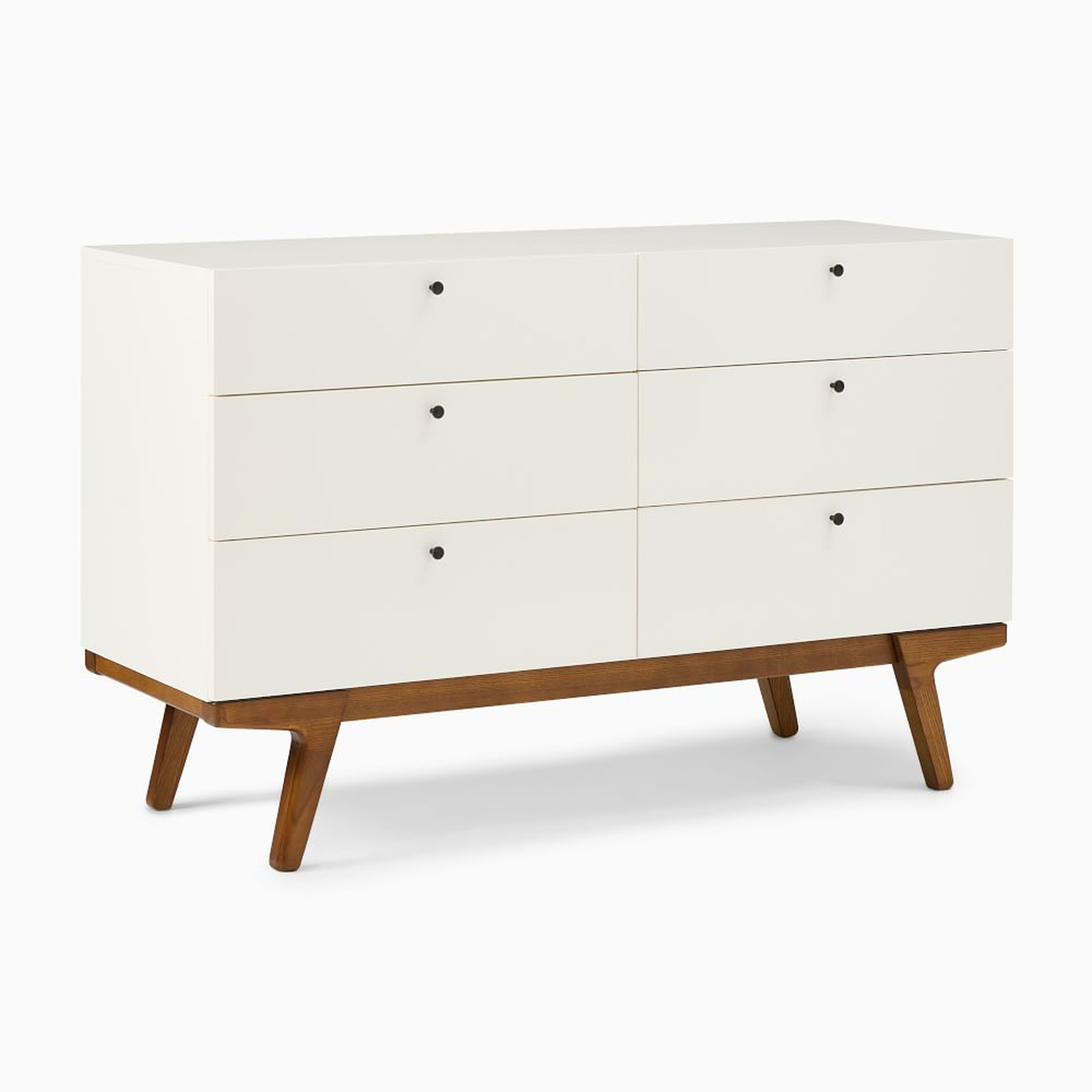 Modern 6-Drawer Dresser, White/Pecan, WE Kids - West Elm