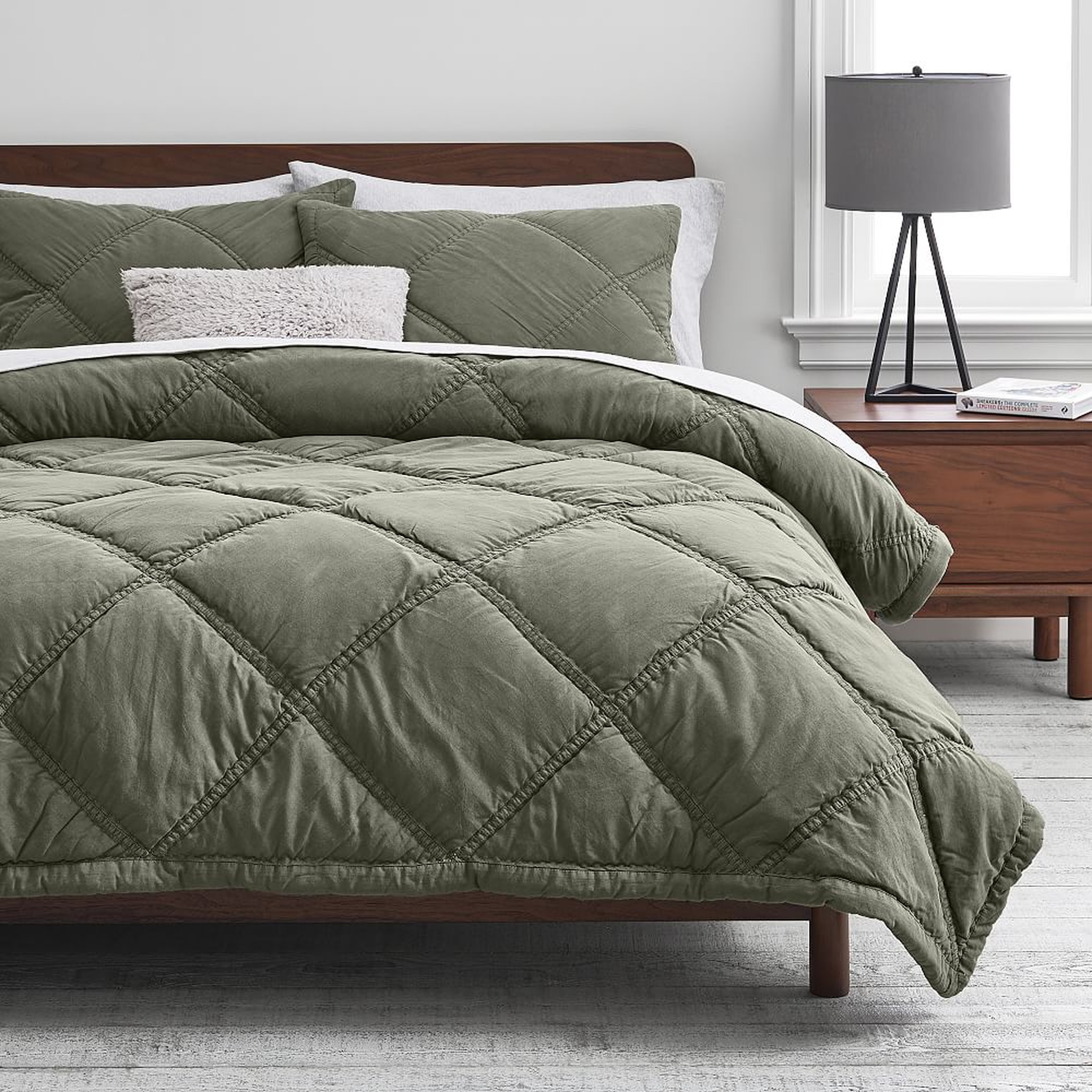 Washed Rapids Quilt, Full/Queen, Washed Olive - Pottery Barn Teen