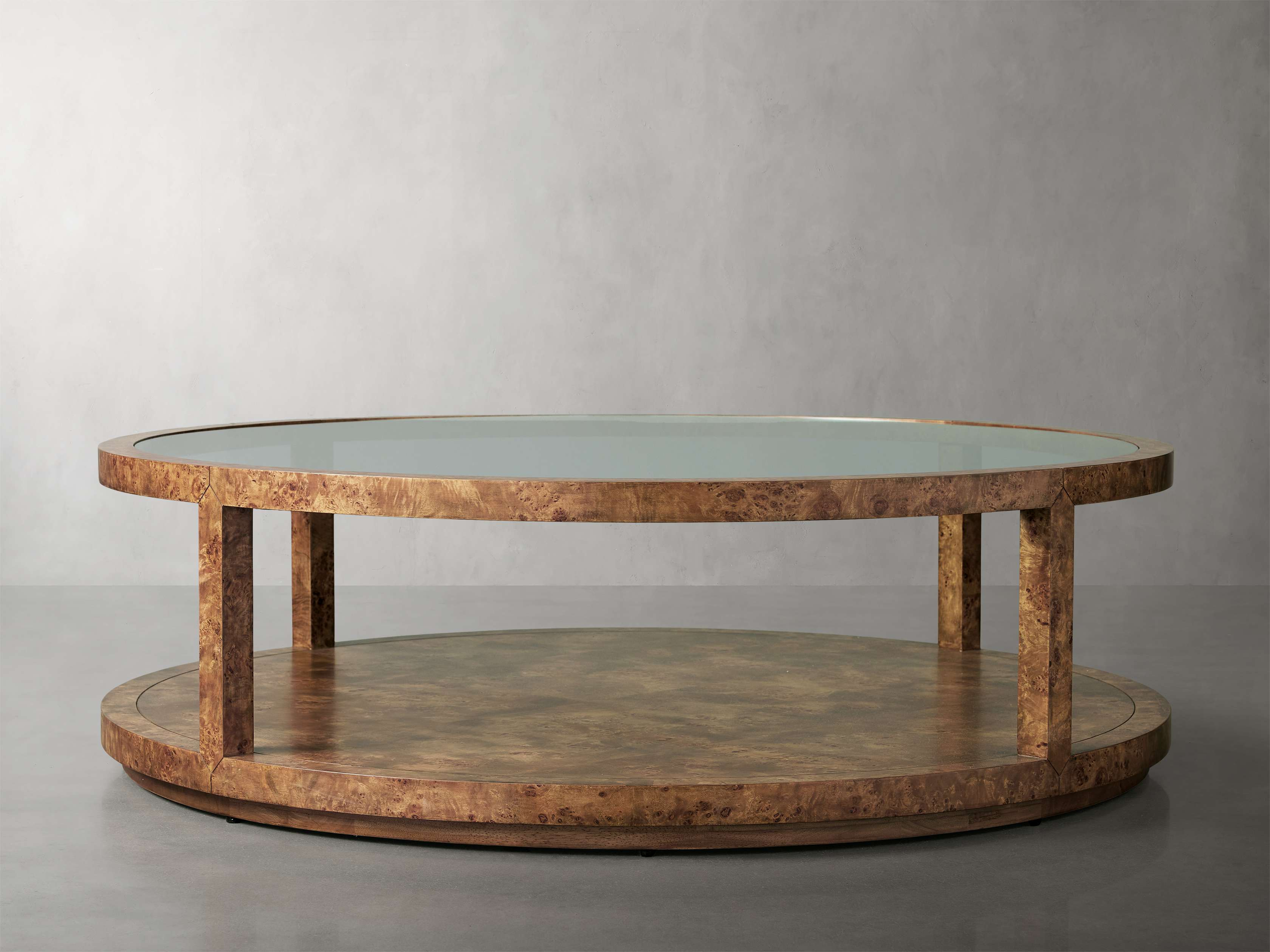 Corey Round Coffee Table in Wood Brown  Braun/54" - Arhaus