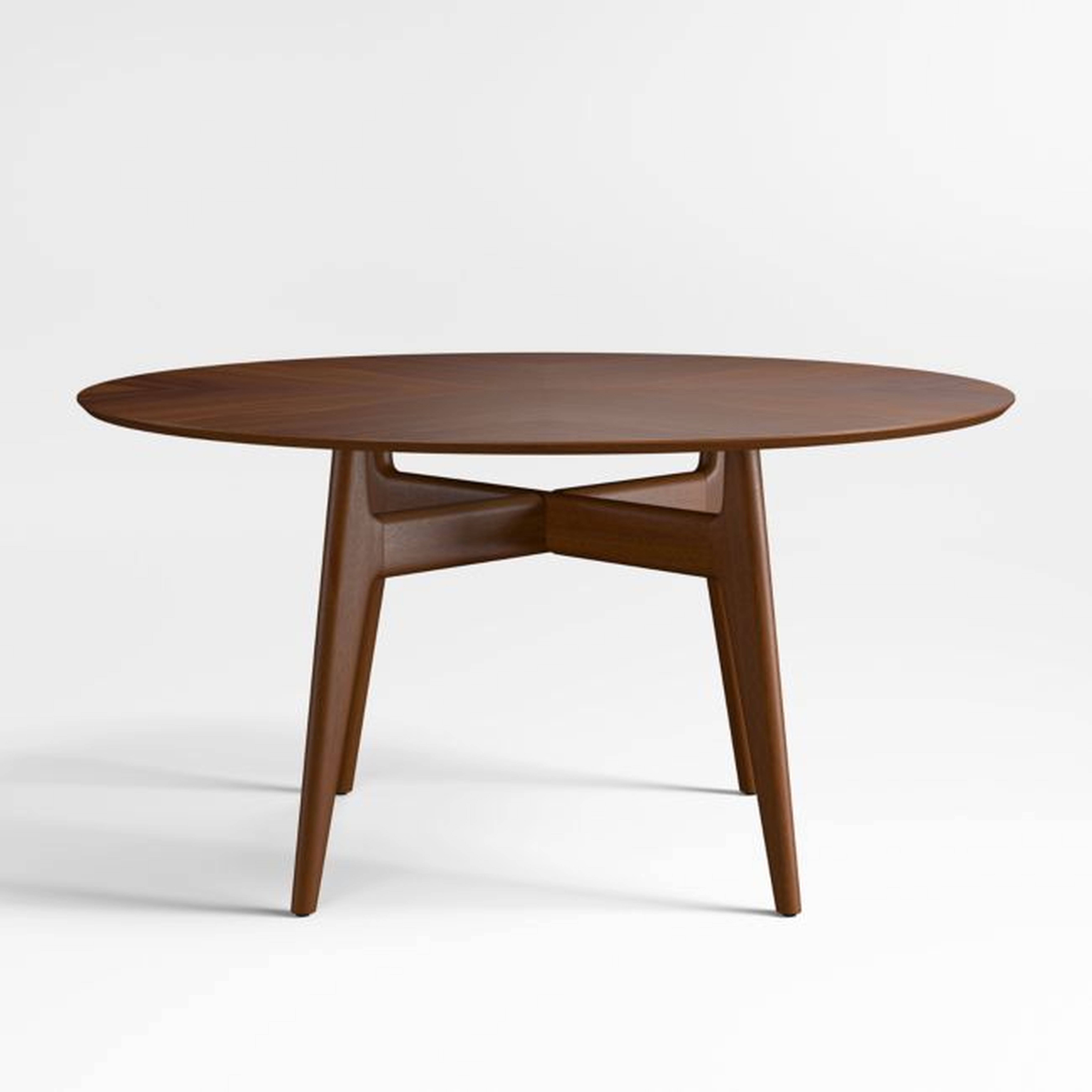 Tate 60" Walnut Wood Round Dining Table - Crate and Barrel