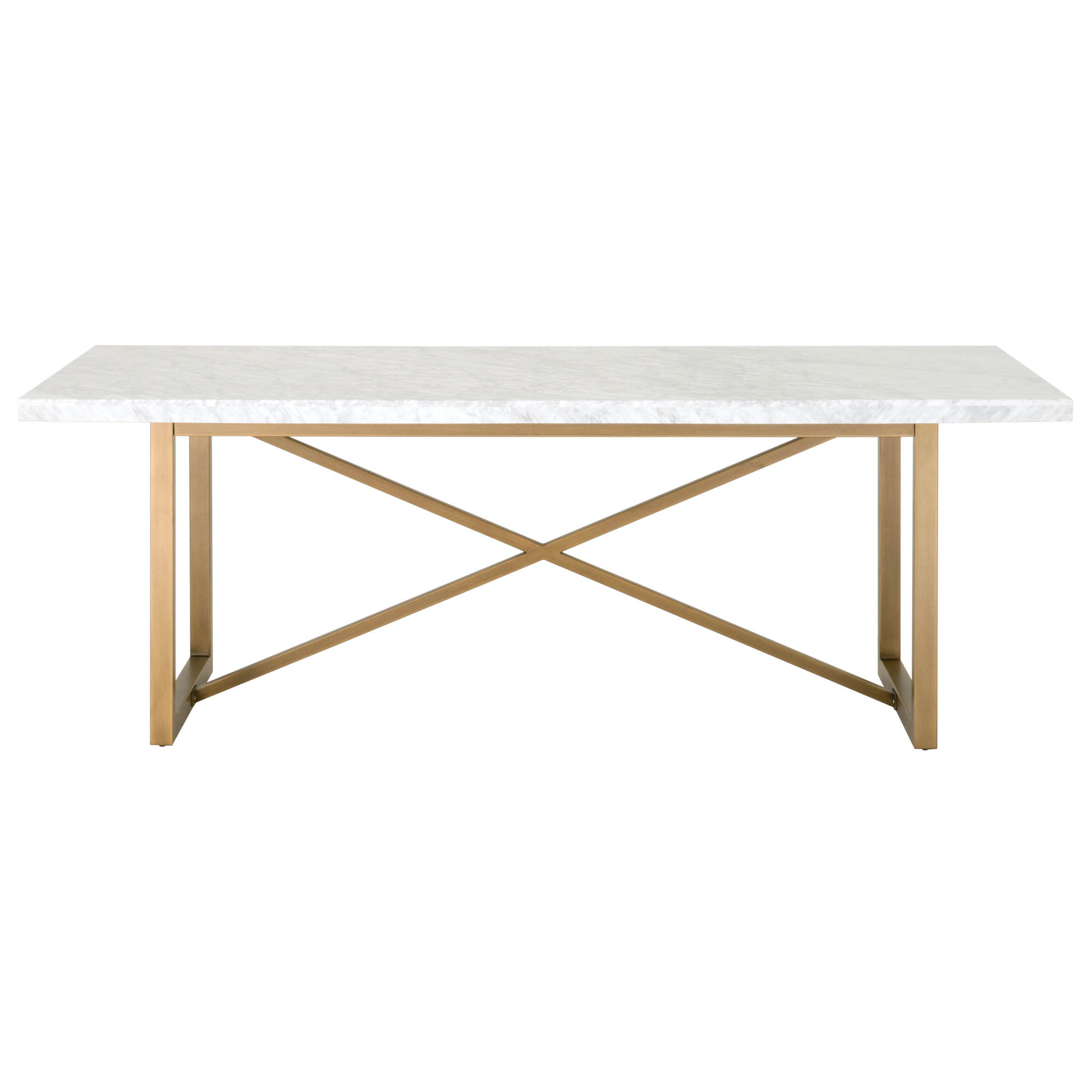 Carrera Dining Table, White & Gold - Alder House