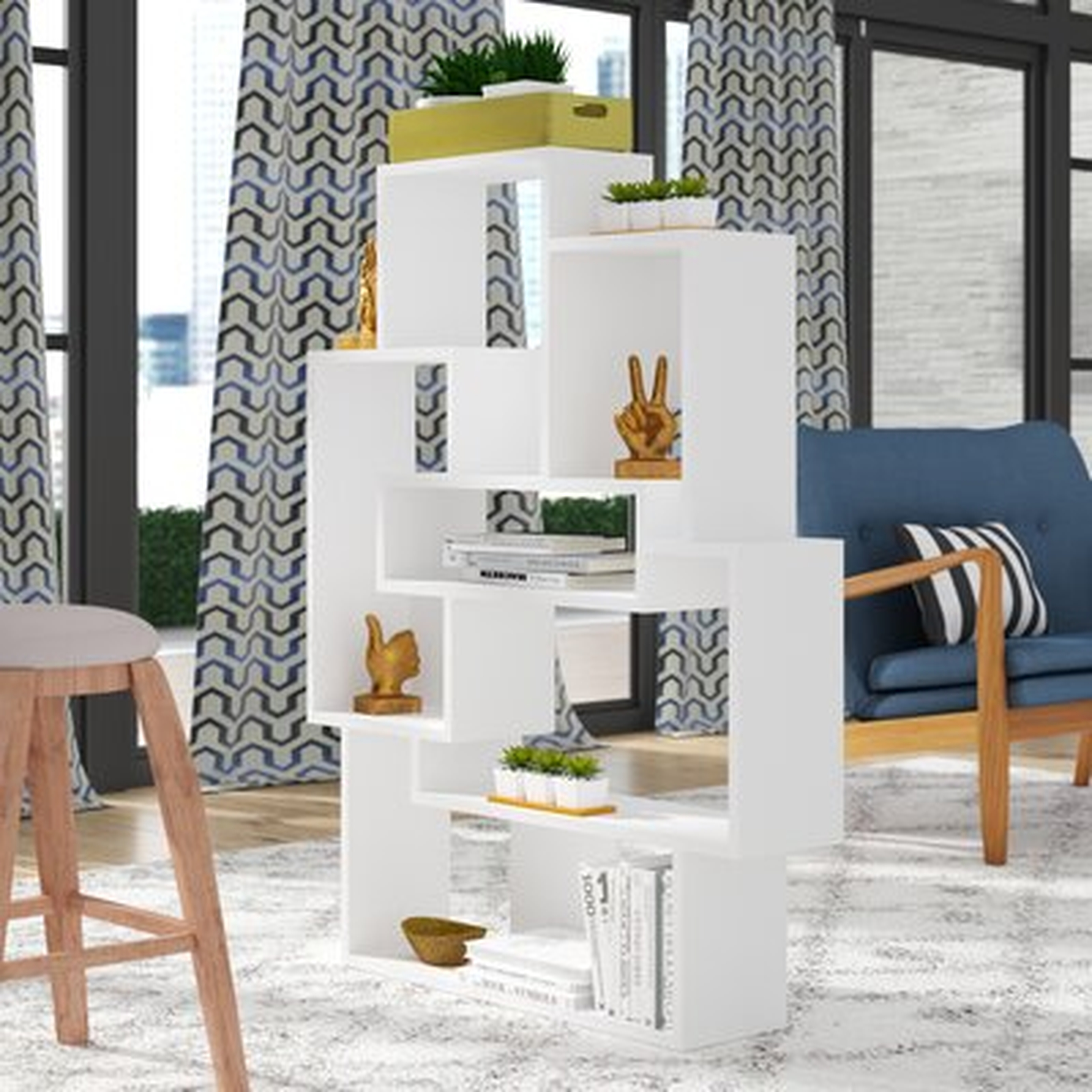 Matthew Geometric Bookcase - Wayfair