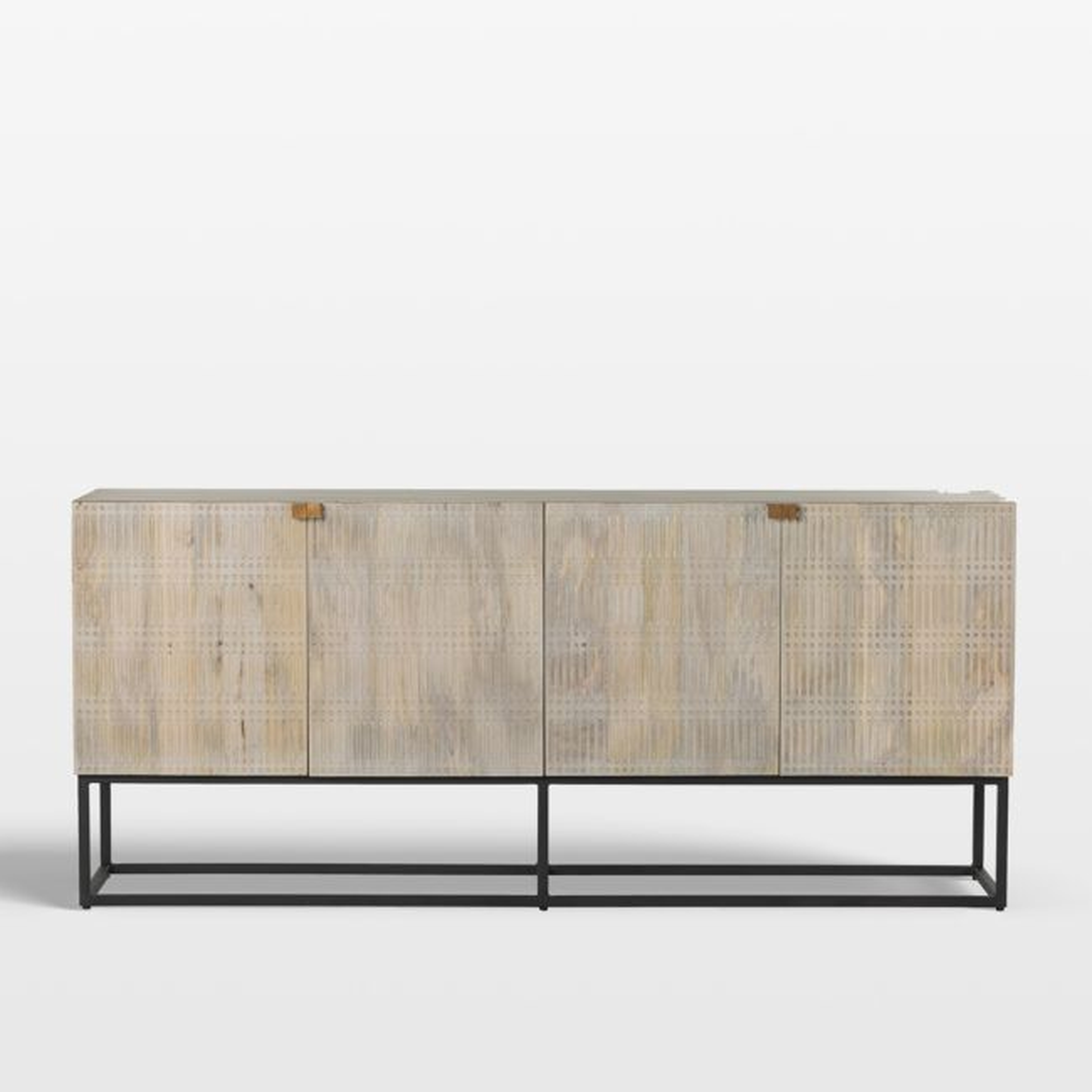 Ivan 69" Light Wash Mango Wood Storage Media Console - Crate and Barrel