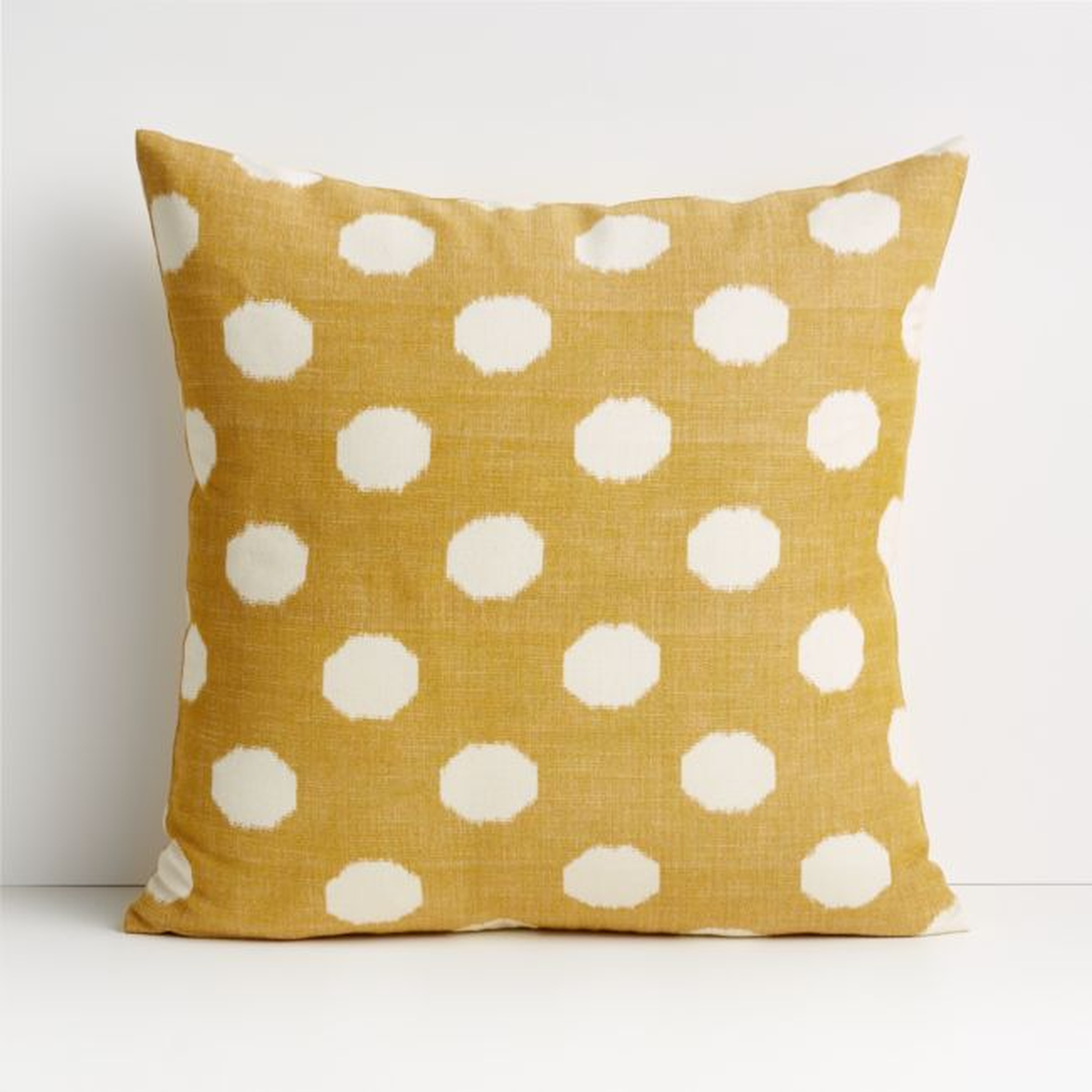 Anellis 20" Golden Yellow Polka Dot Pillow with Down-Alternative Insert - Crate and Barrel