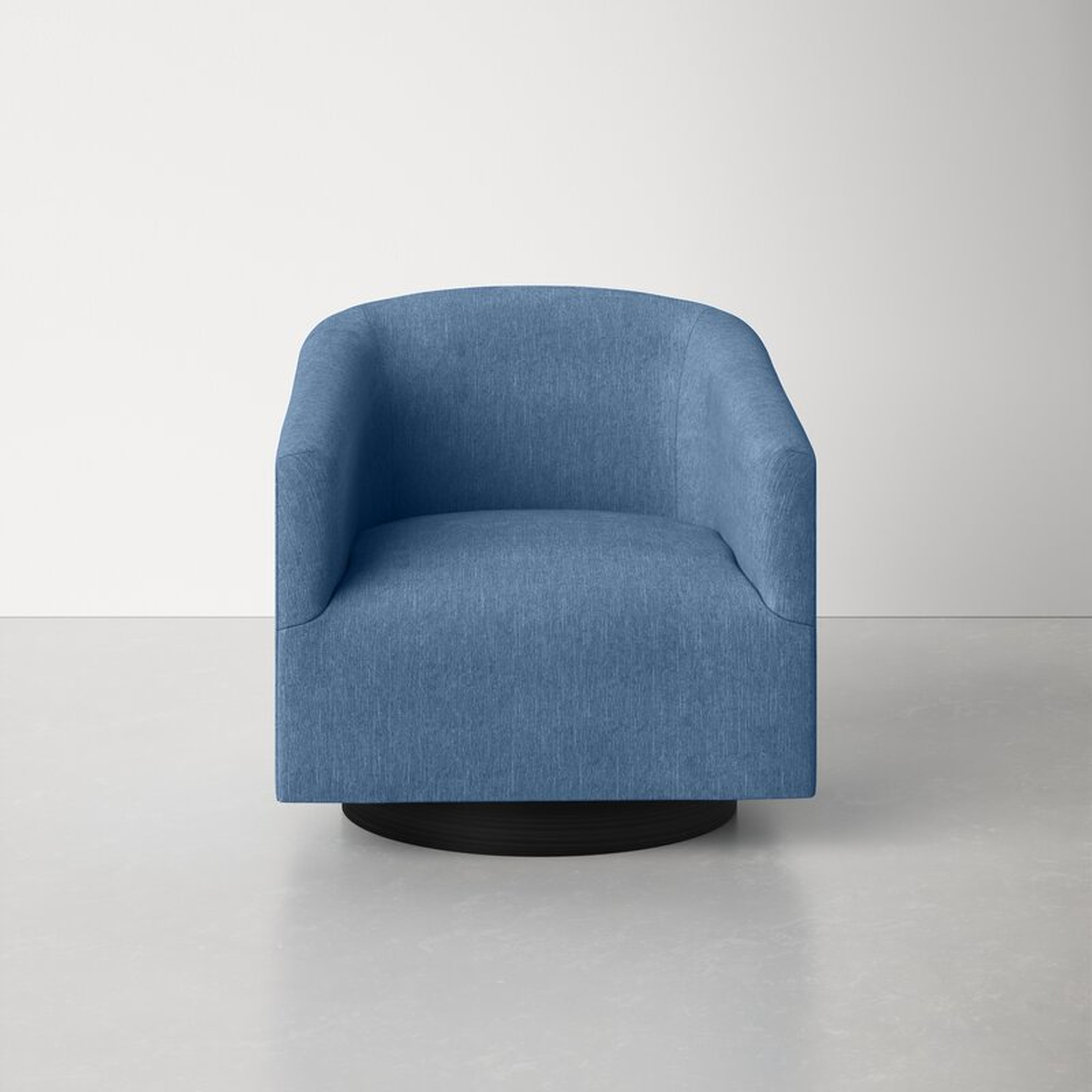 Donovan 30'' Wide Swivel Barrel Chair, Blue - Wayfair