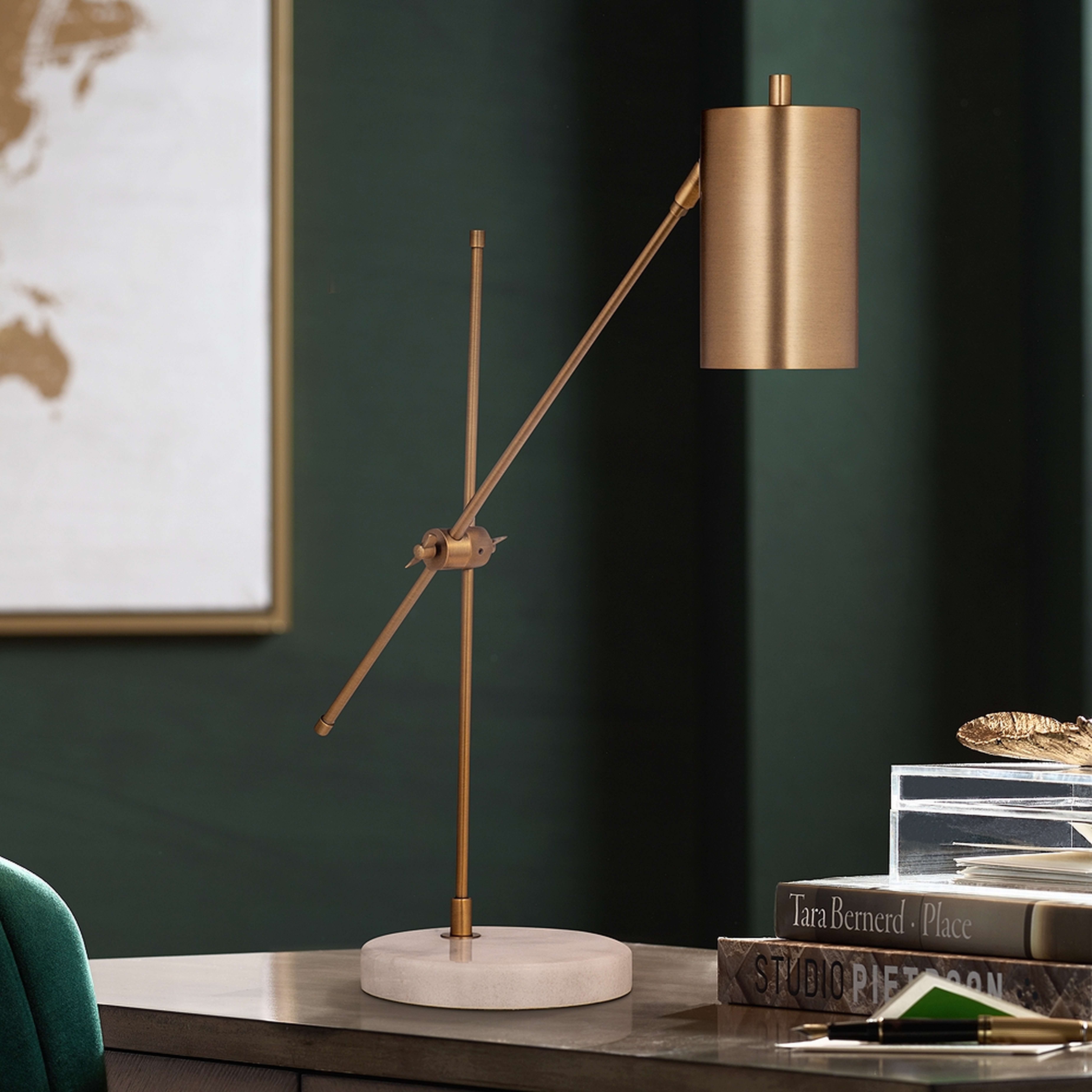 Danielle Brass Metal Adjustable Desk Lamp - Style # 292E0 - Lamps Plus