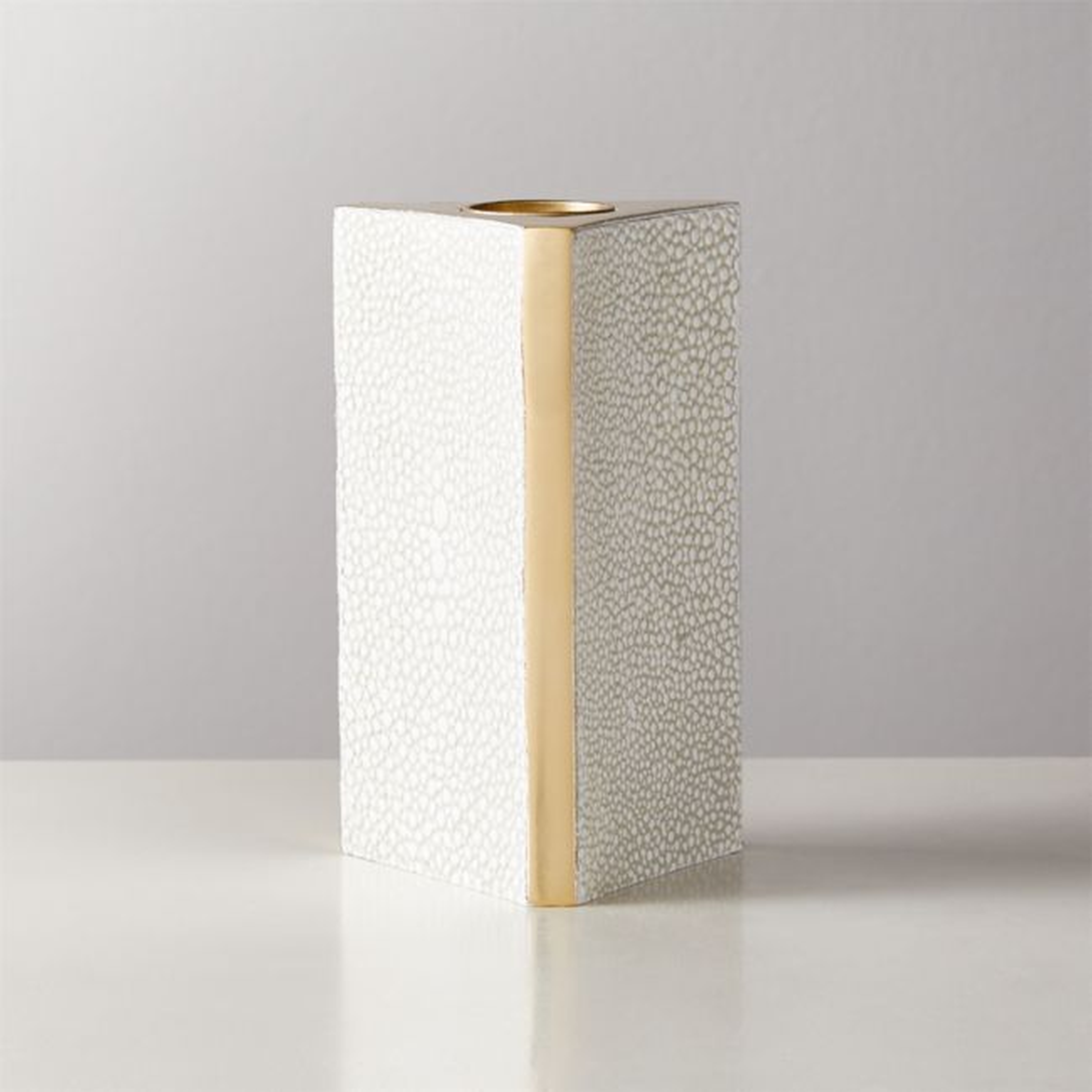Shagreen Ivory Taper Candle Holder Small - CB2