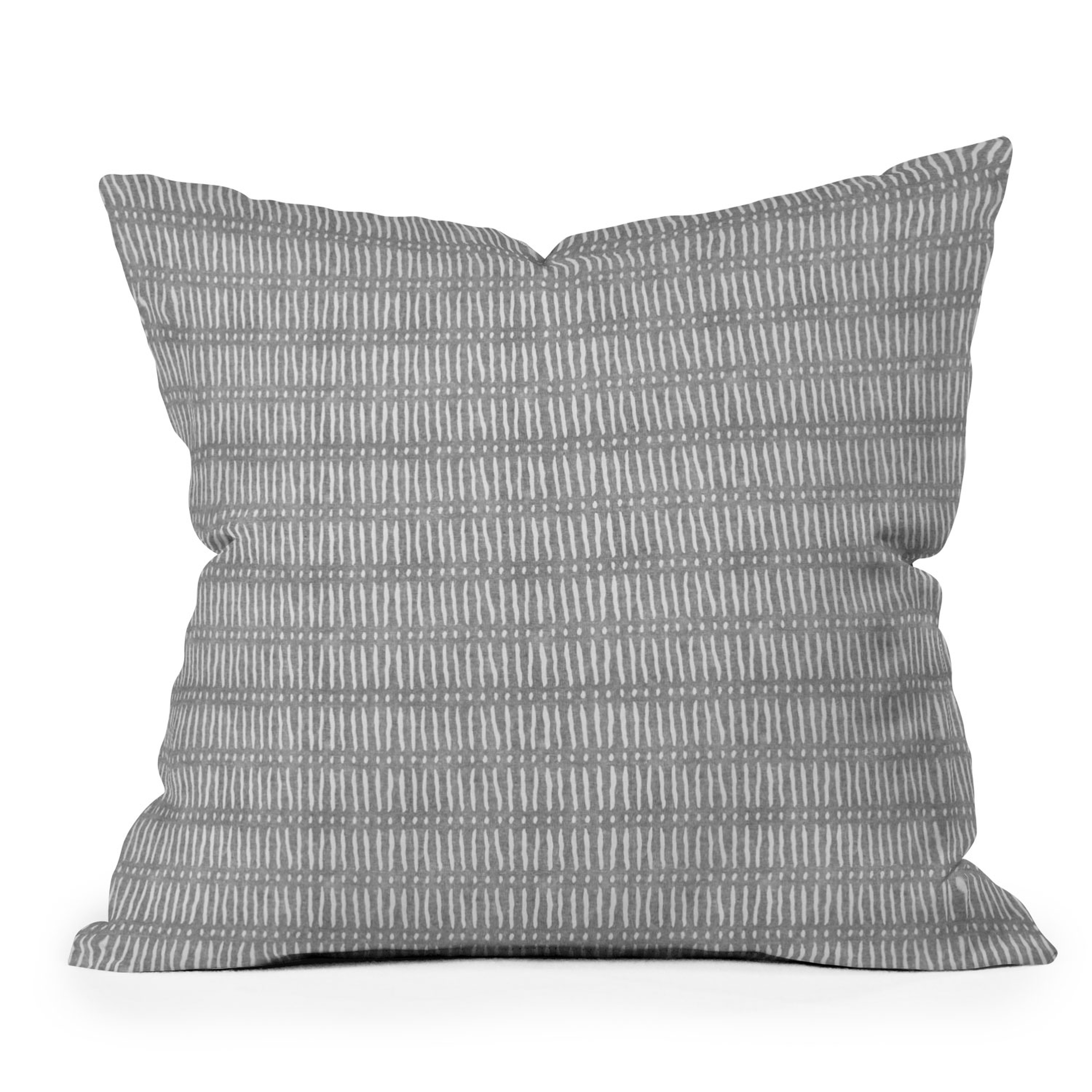 Mud Cloth Dash Gray by Little Arrow Design Co - Outdoor Throw Pillow 20" x 20" - Wander Print Co.