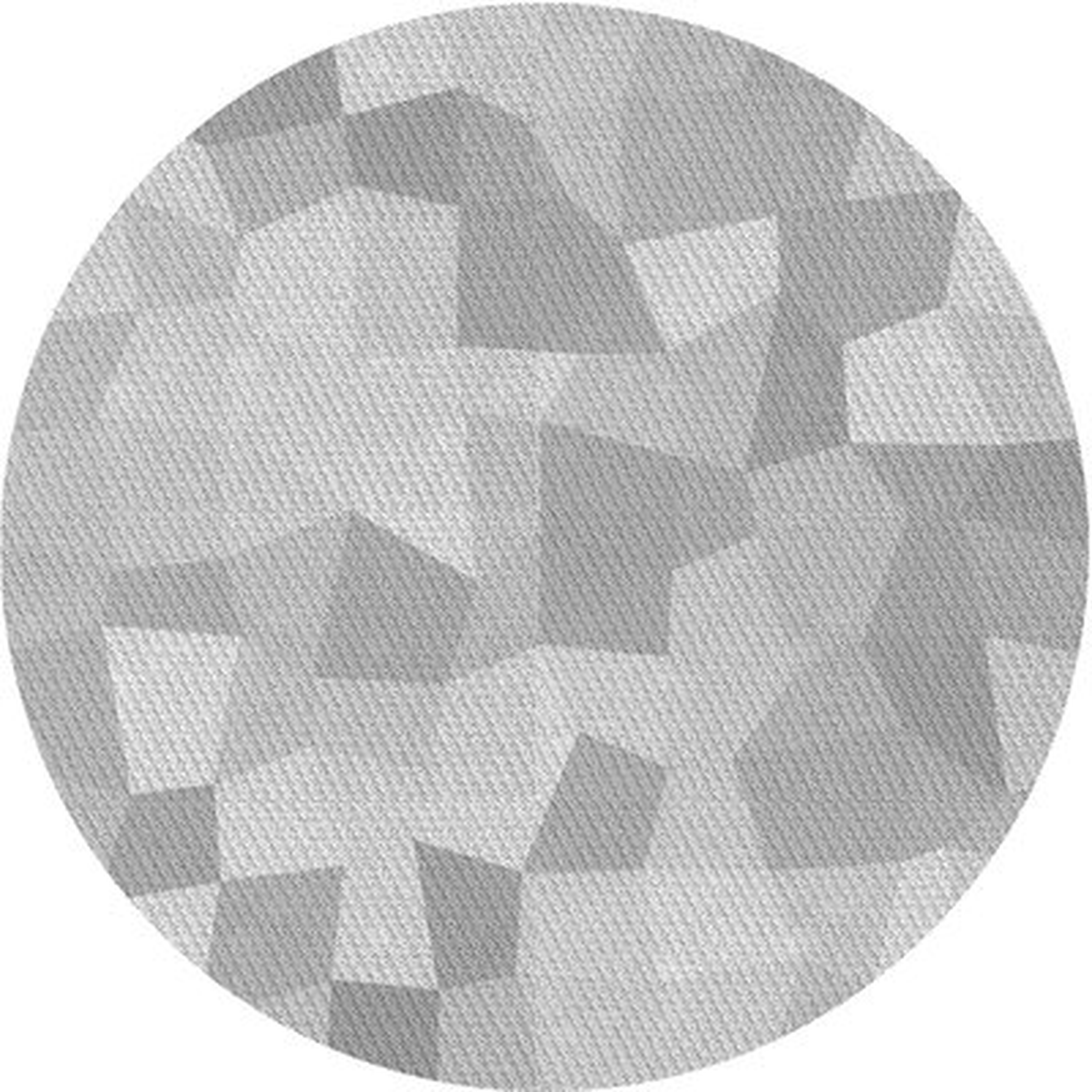 Round Geometric Gray Area Rug - Wayfair