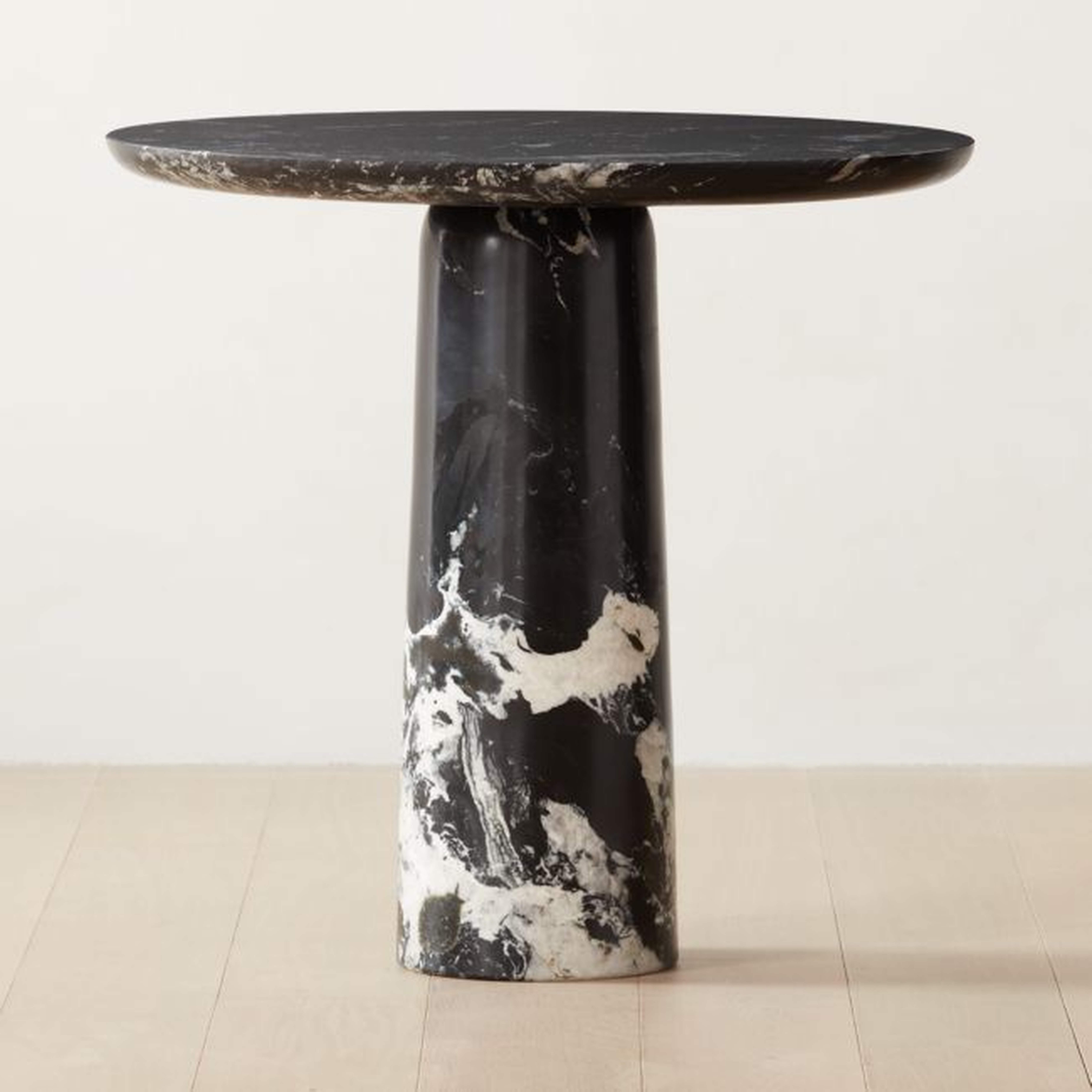 Babylon 30" Round Black Marble Bistro Table - CB2