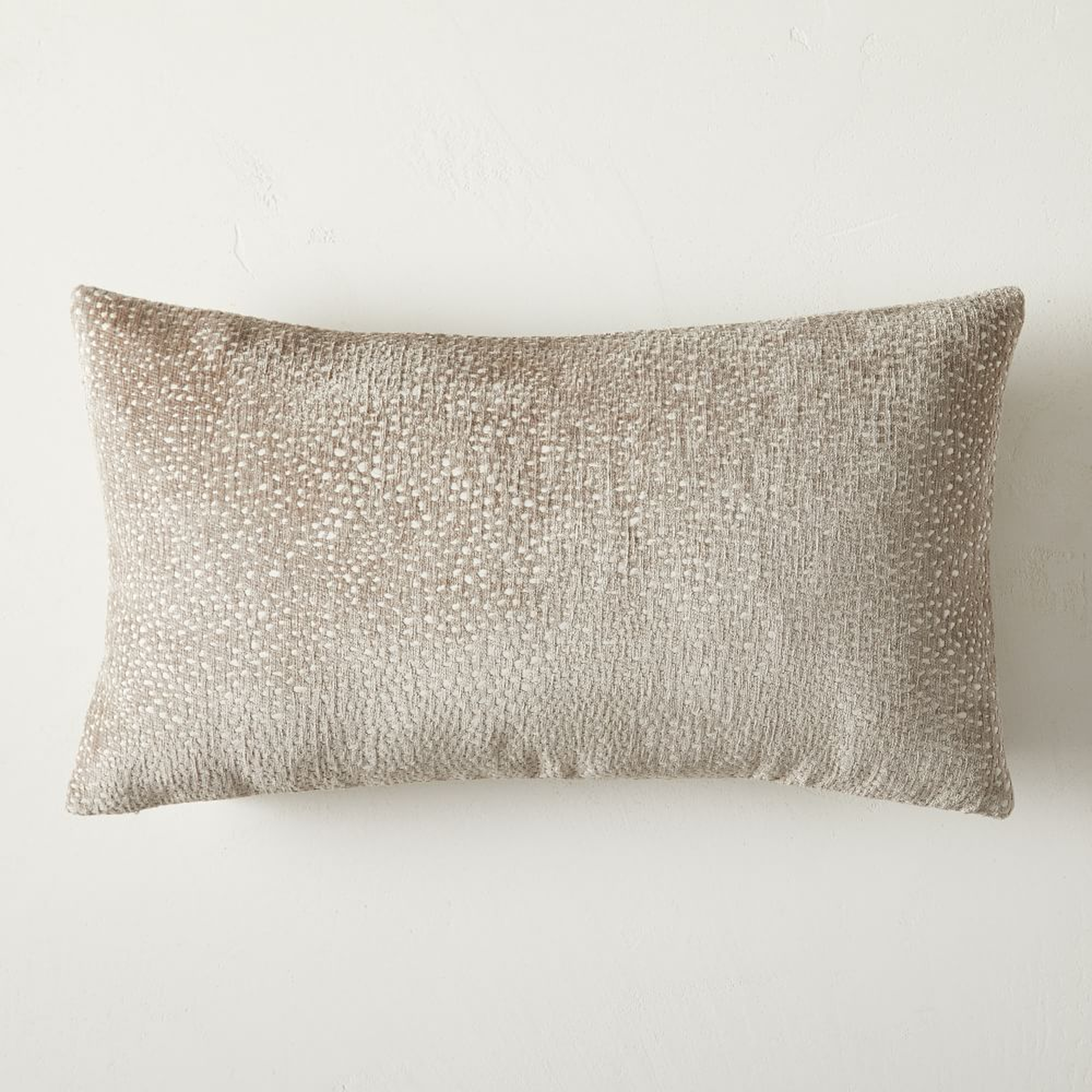 Dotted Chenille Jacquard Pillow Cover, 12"x21", Dark Tan - West Elm