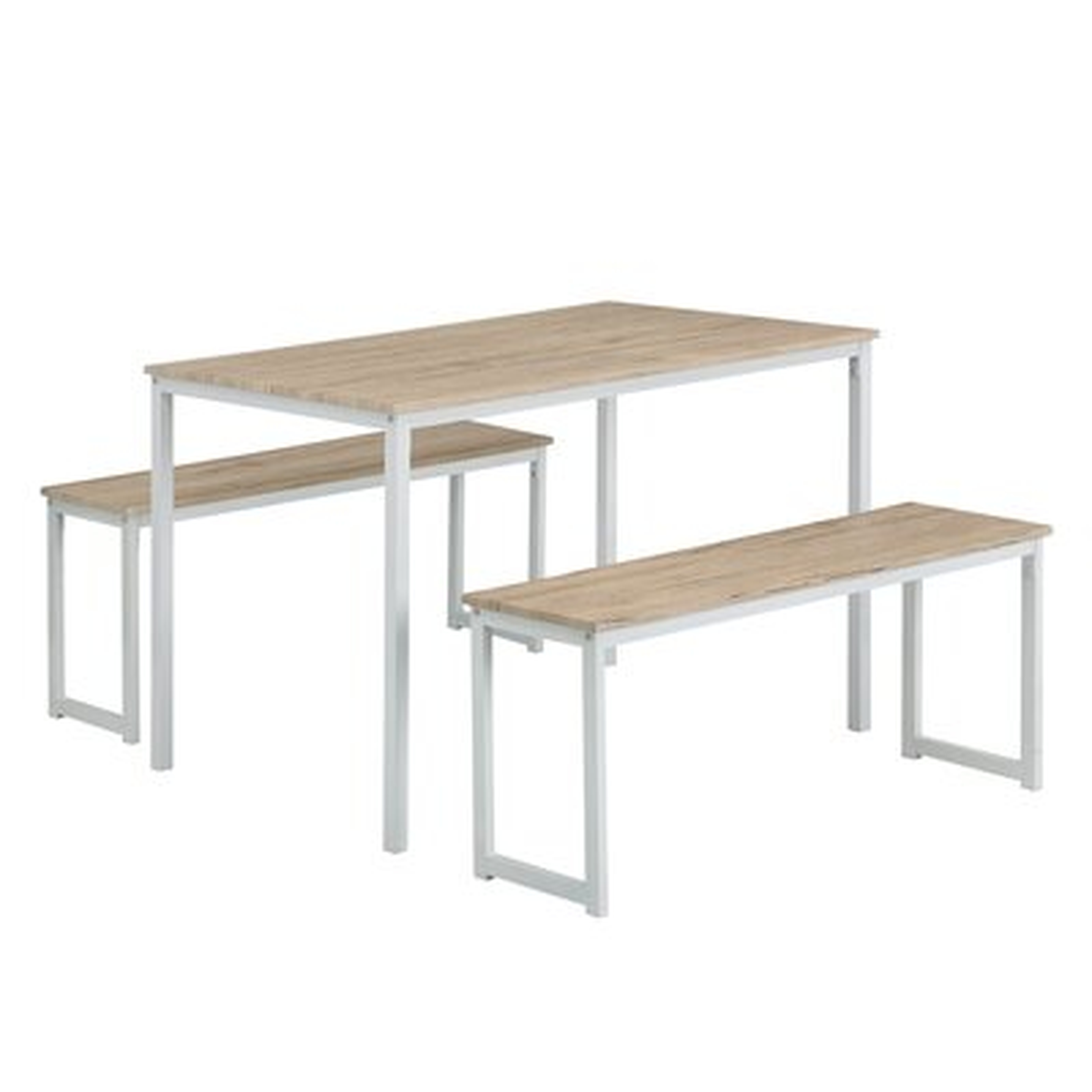 3 Piece Dining Set, Kitchen Table With Benches - Wayfair