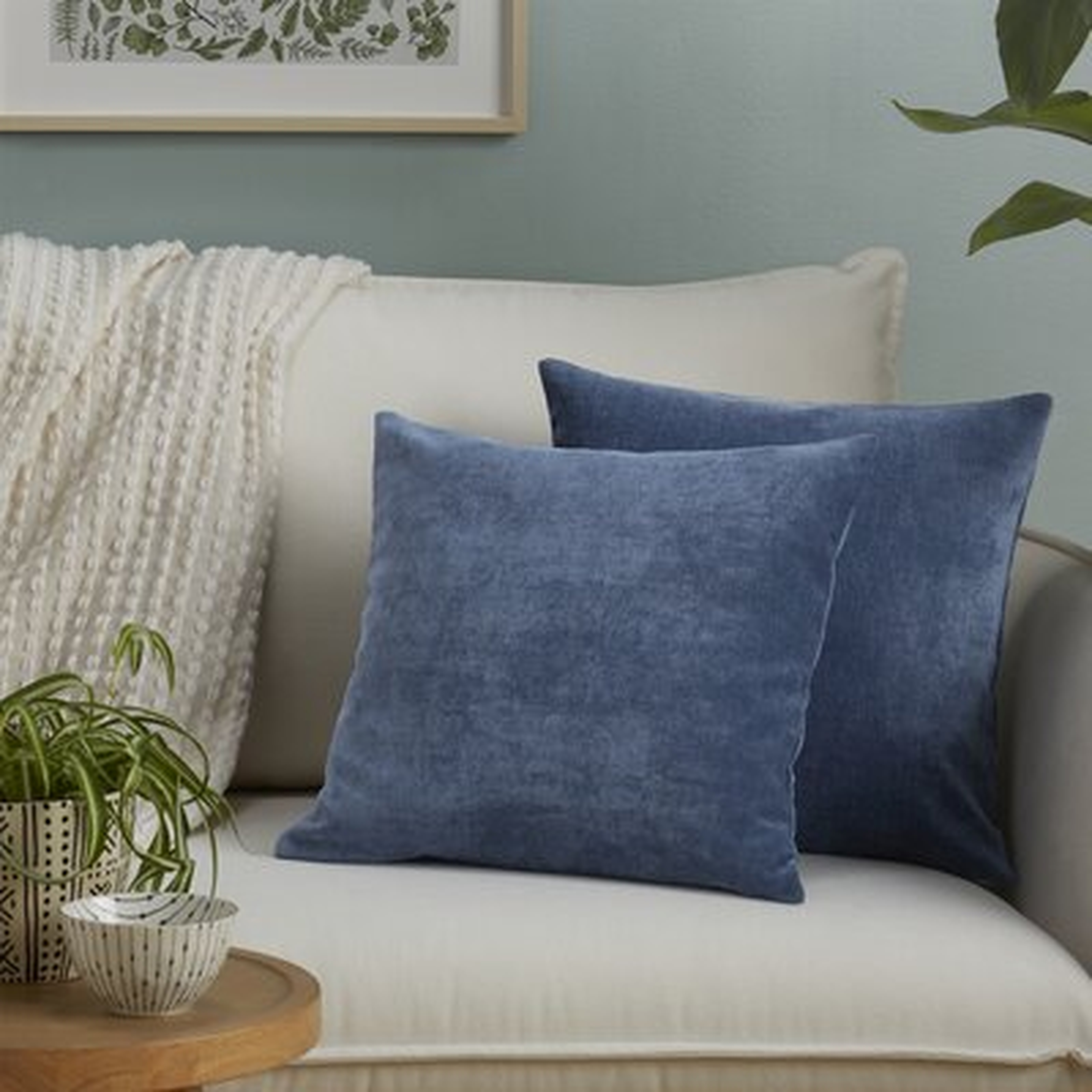 Ebern Designs Chenille Pillow Cover Shell Solid, White/White, 18"X18" - Wayfair