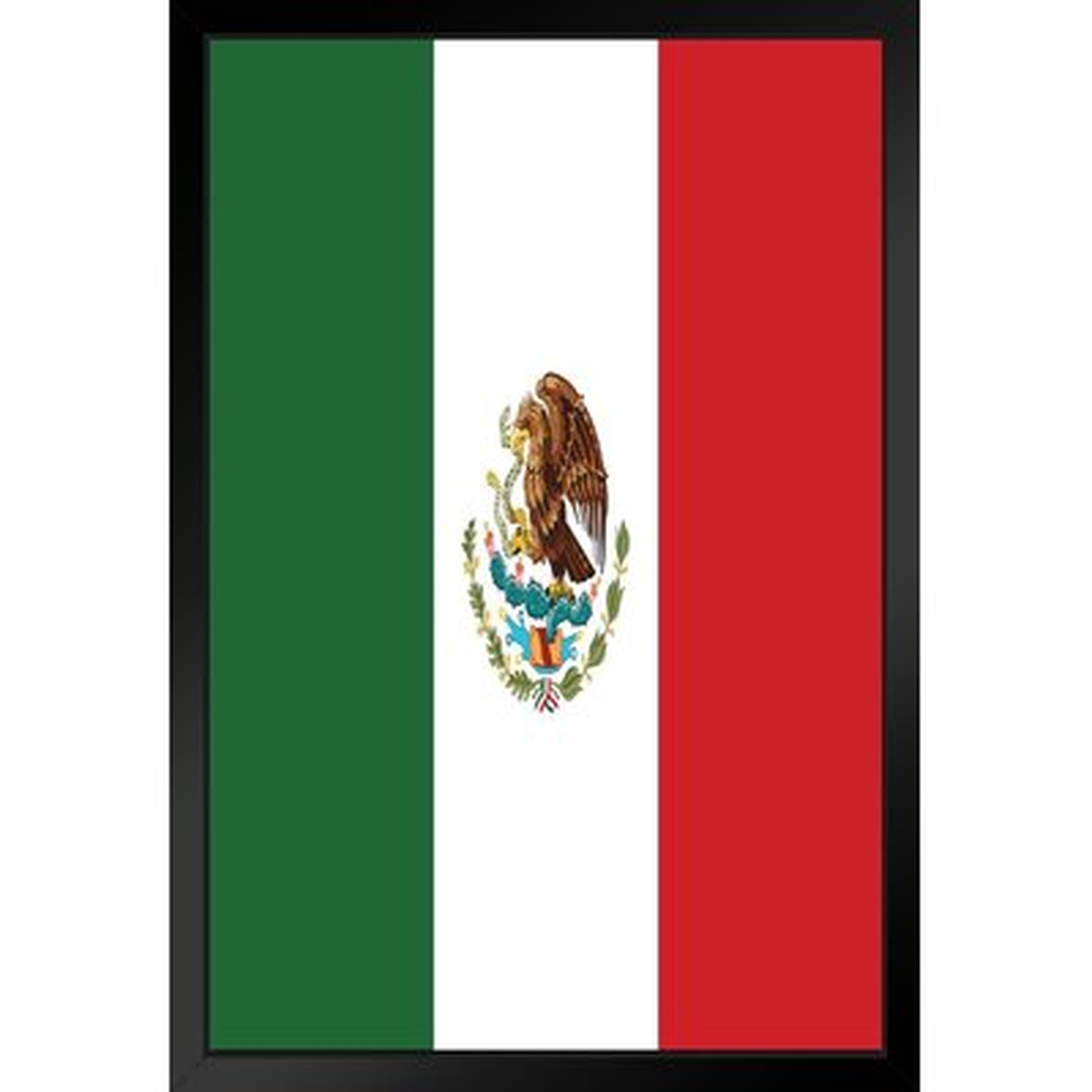 Flag Of Mexico Black Wood Framed Art Poster 14X20 - Wayfair