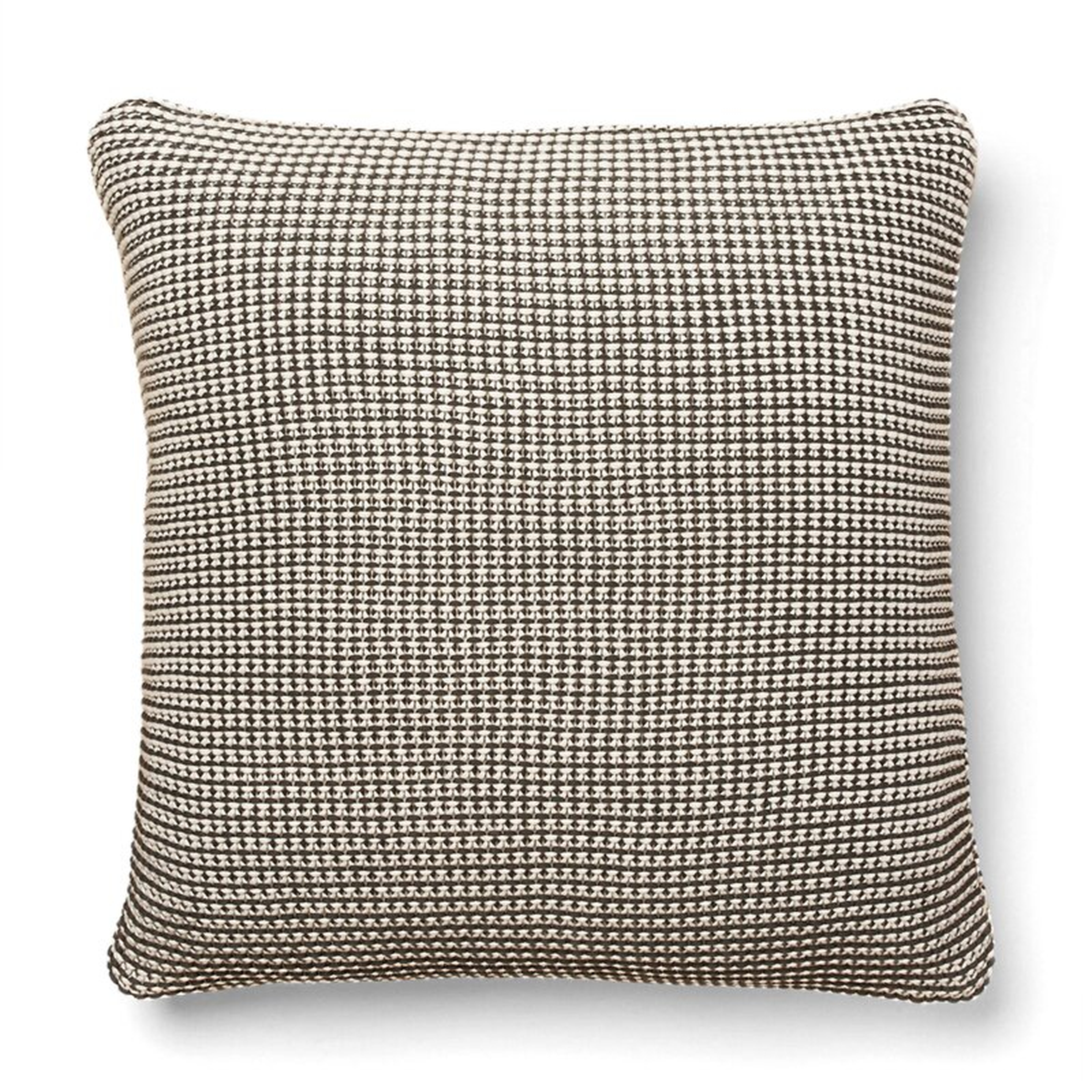 Cohen Knitted 100% Cotton Throw Pillow Color: Charcoal - Perigold