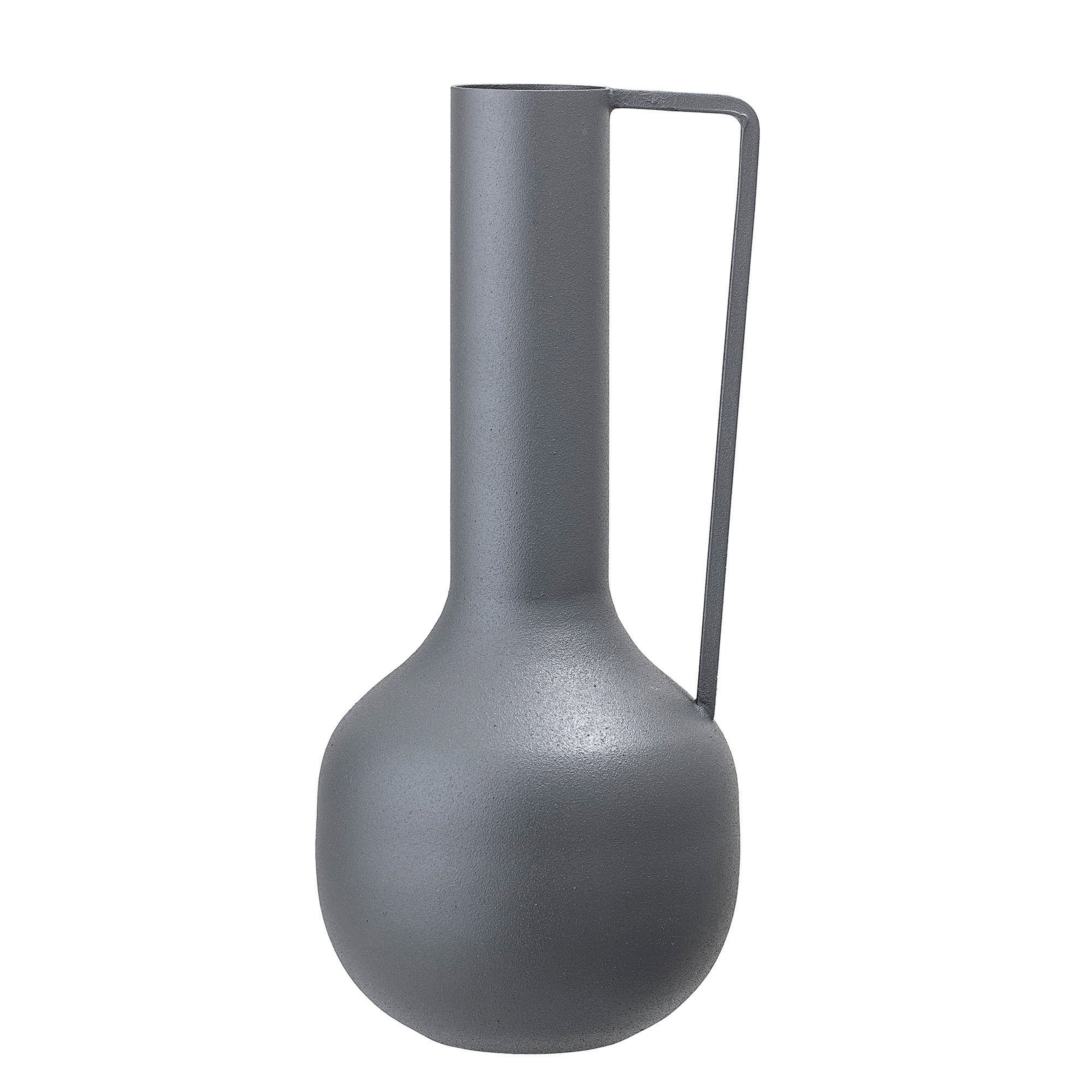 Long Lekythos Metal Vase, Matte Charcoal - Moss & Wilder