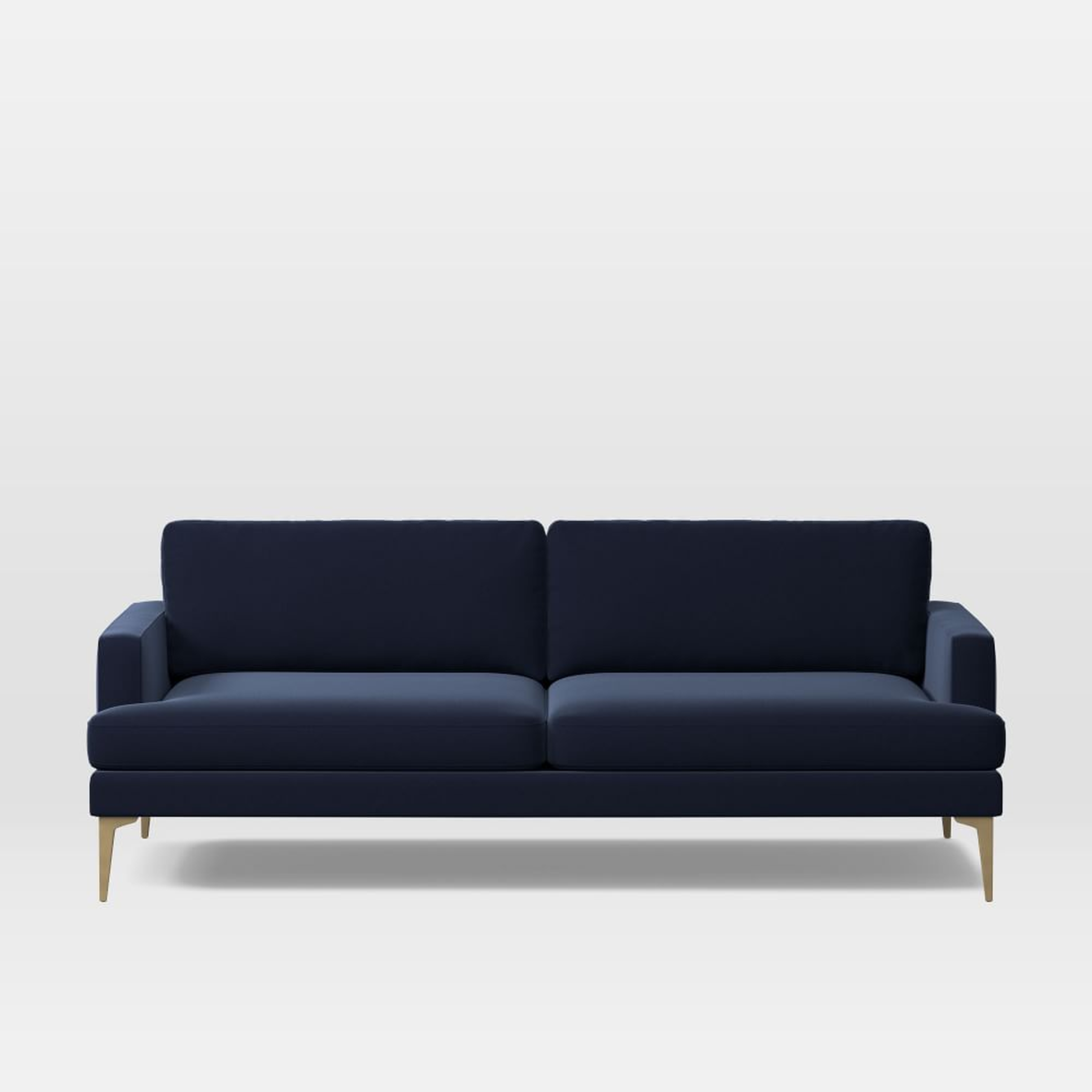 Andes 86" Multi-Seat Sofa, Standard Depth, Distressed Velvet, Ink Blue, BB - West Elm
