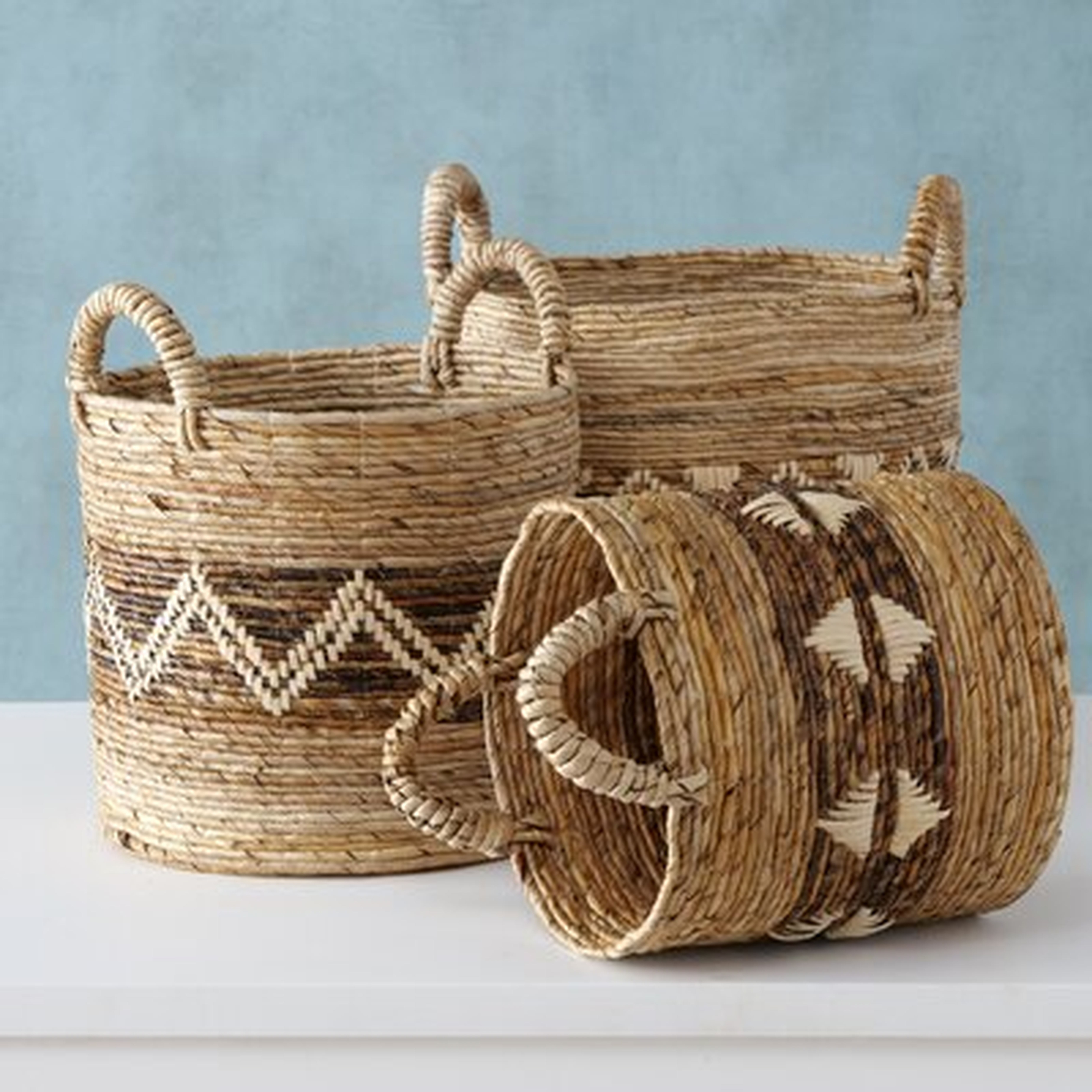 Wicker/Rattan Basket Set - Wayfair