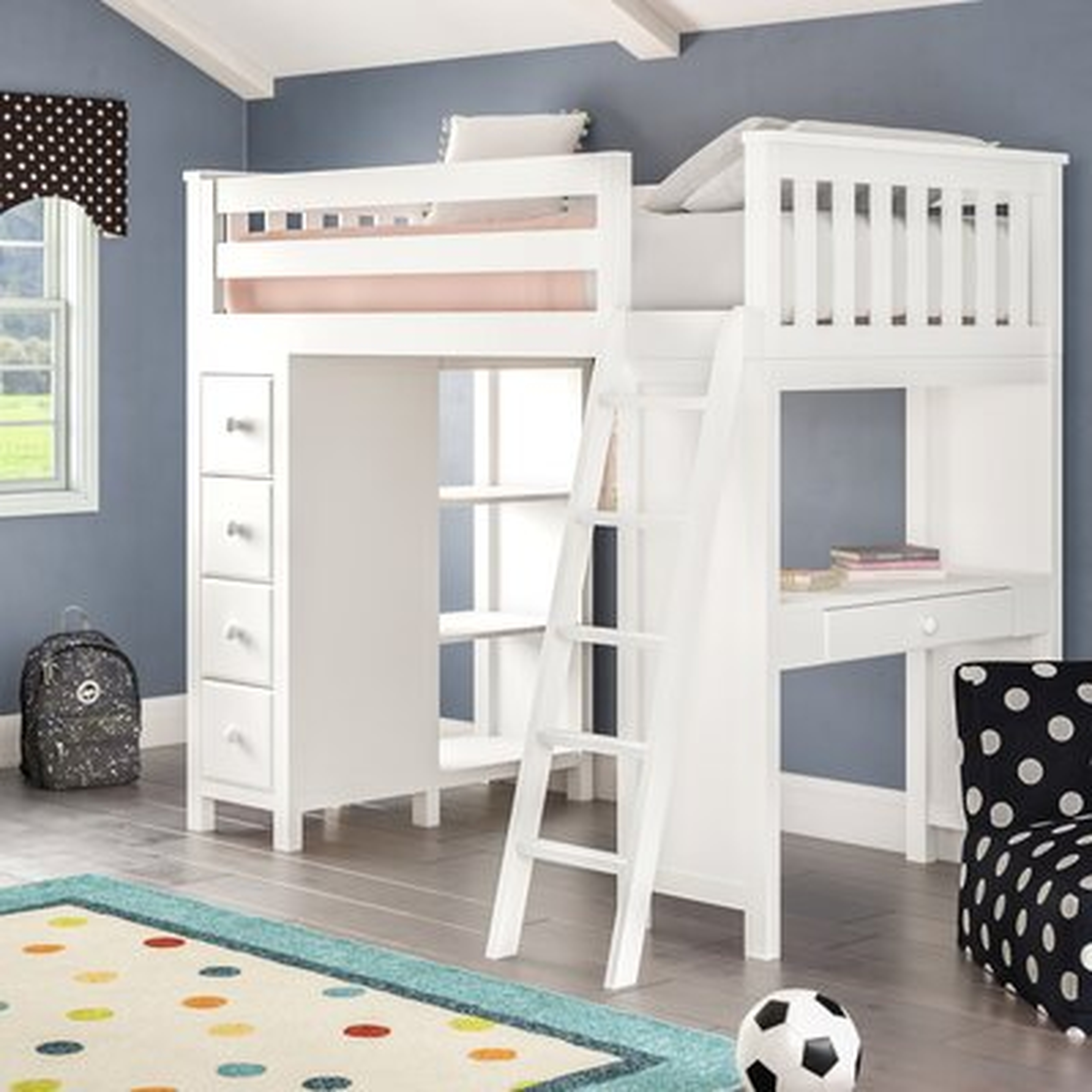 Ayres Twin Loft Bed with Drawers and Shelves - Wayfair