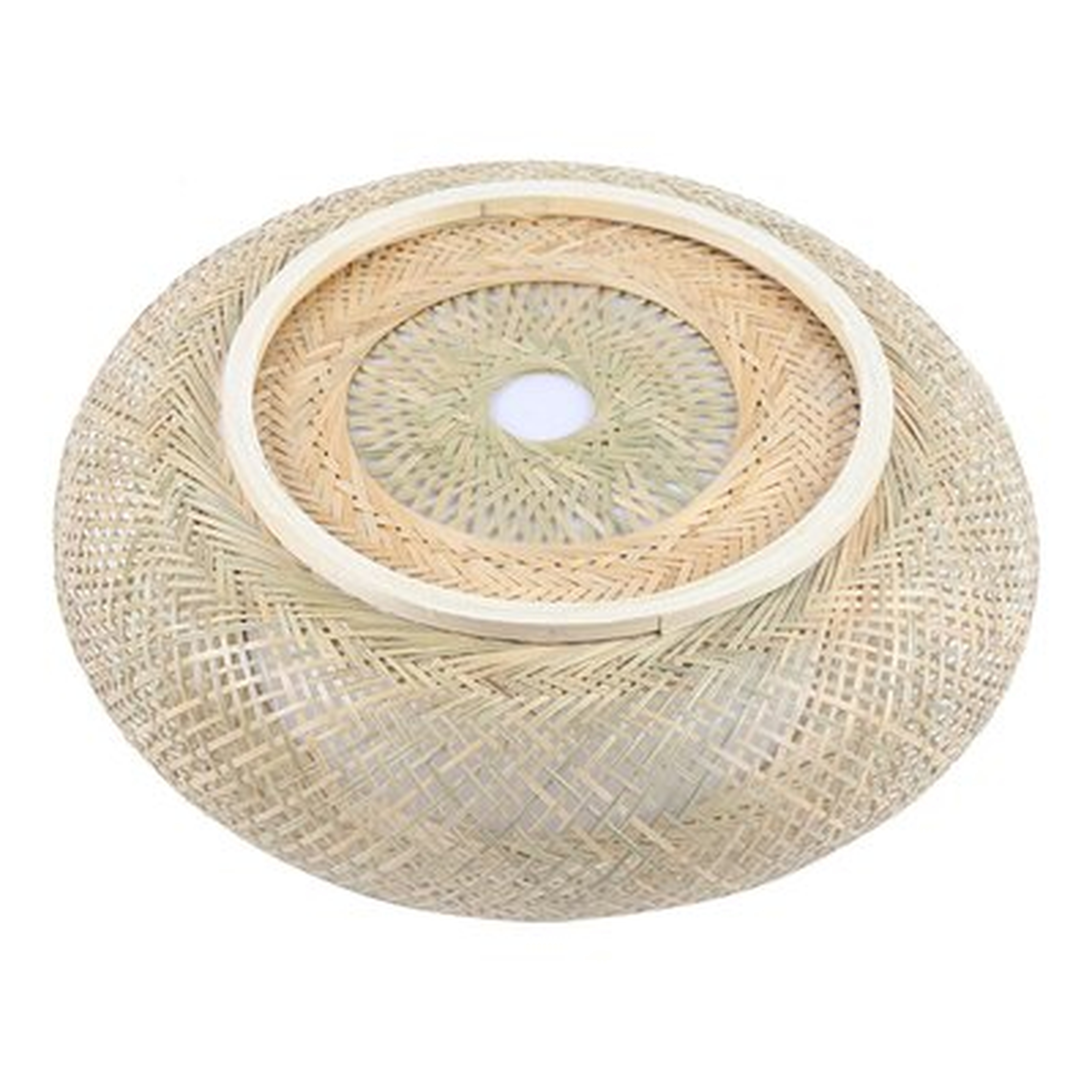 Flush Mount Ceiling Light Rattan Ceiling Lighting Fixture Rustic Bamboo Wicker - Wayfair