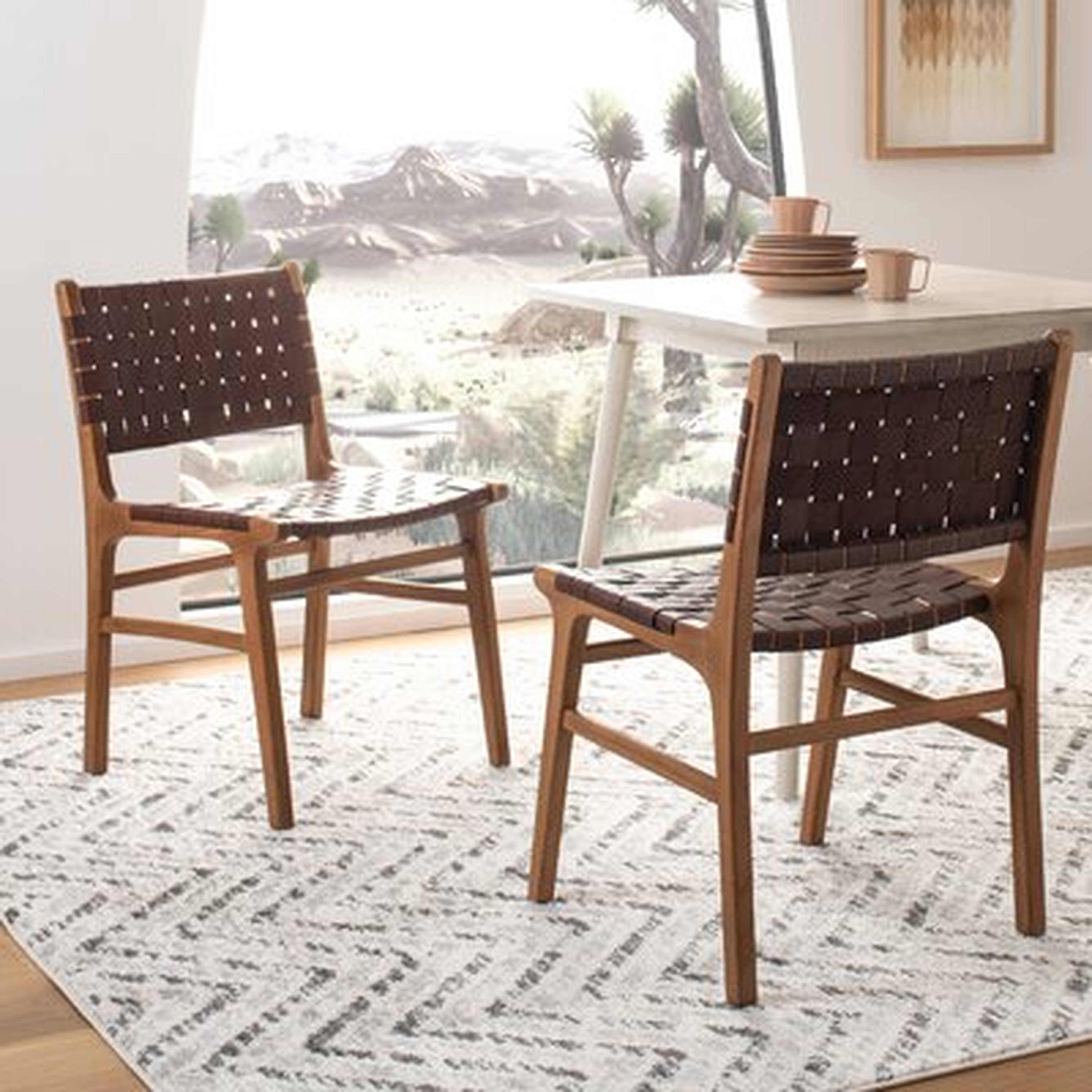 Alston Woven Leather & Solid Wood Dining Chair - AllModern
