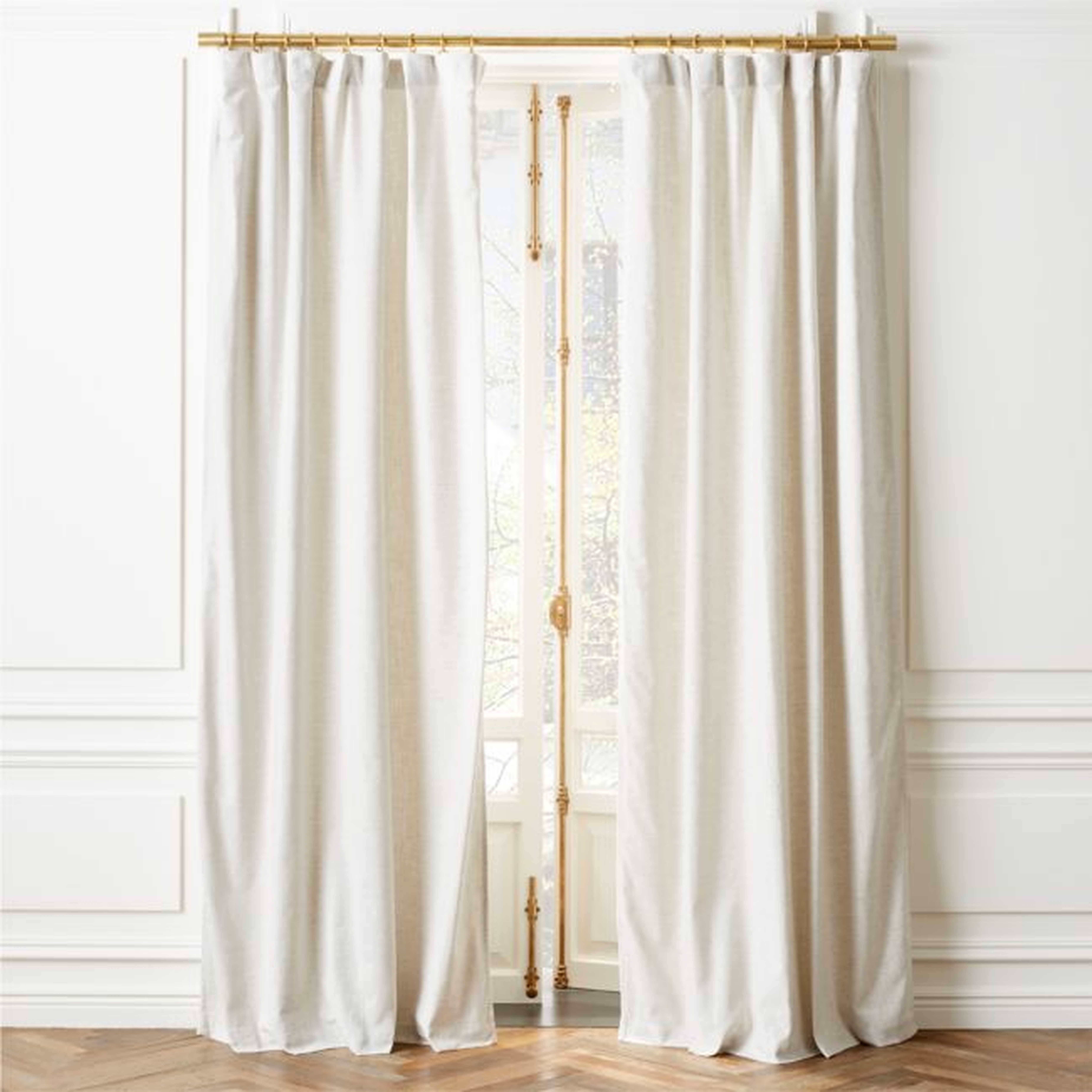 Harlon Textured Light Grey Cotton Viscose Window Curtain Panel 48"x108" - CB2