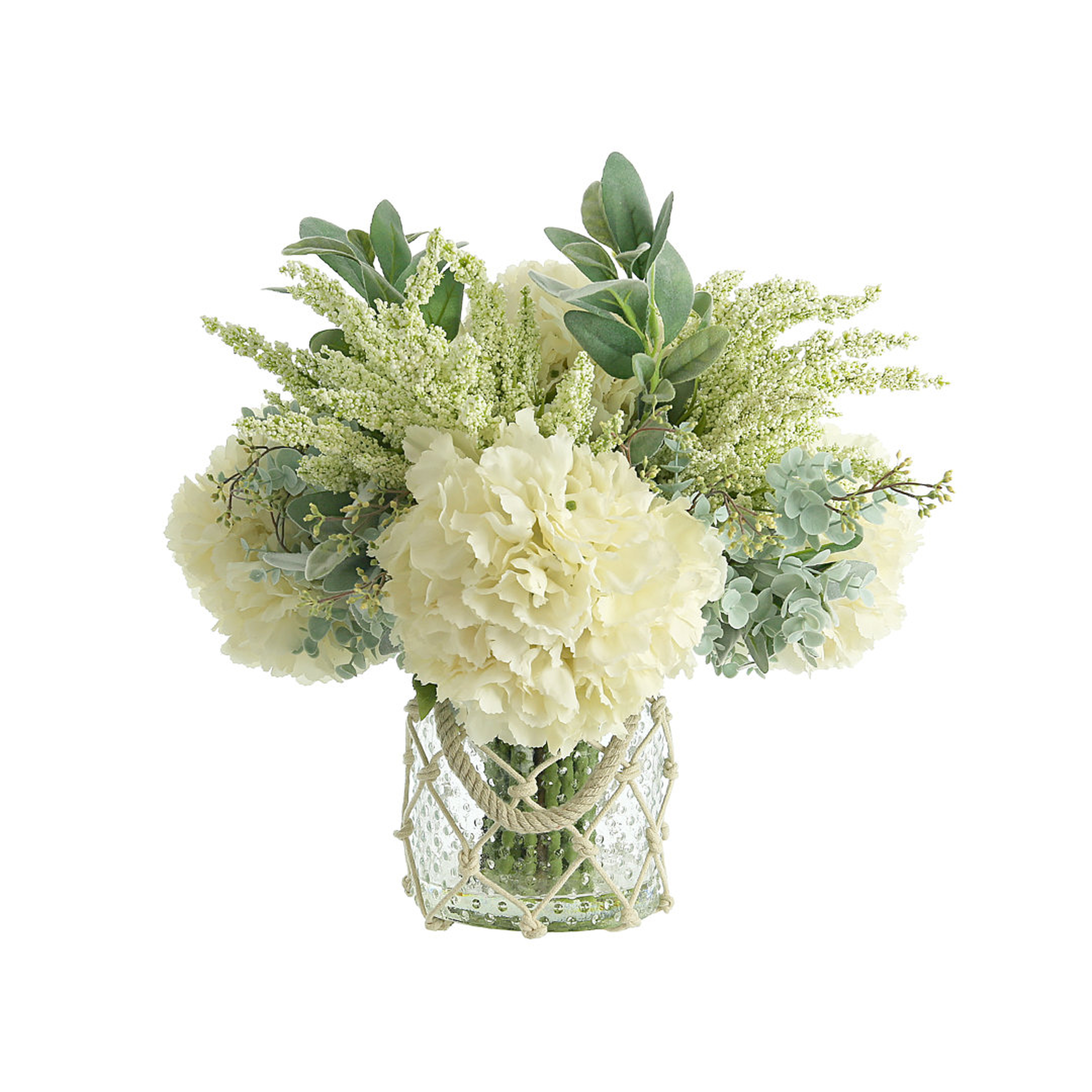 Creative Displays, Inc. Mixed Arranged in Glass Vase with Rope Accent - Perigold