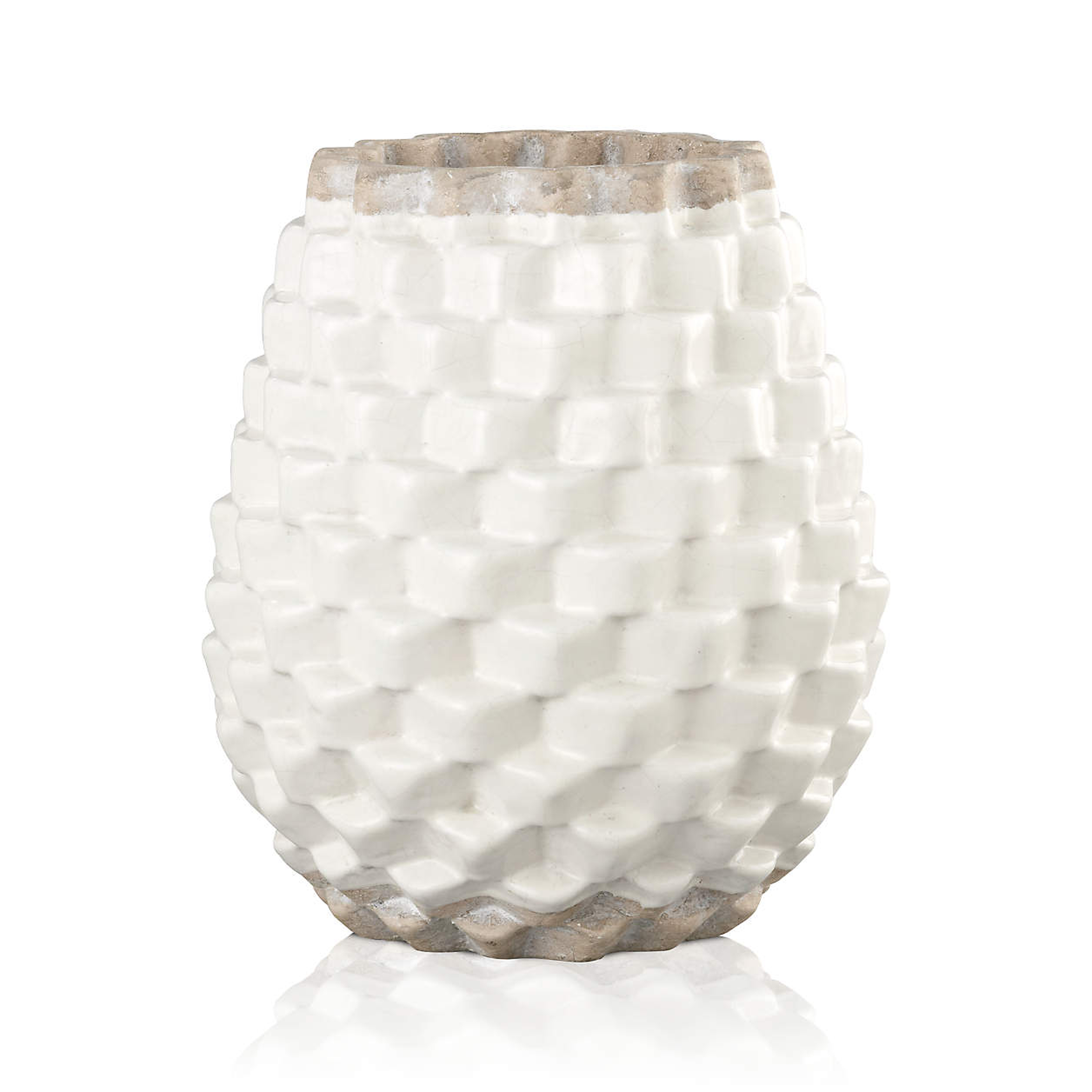 Rati Crisp White Terracotta Vase NO LONGER AVAIL - Crate and Barrel