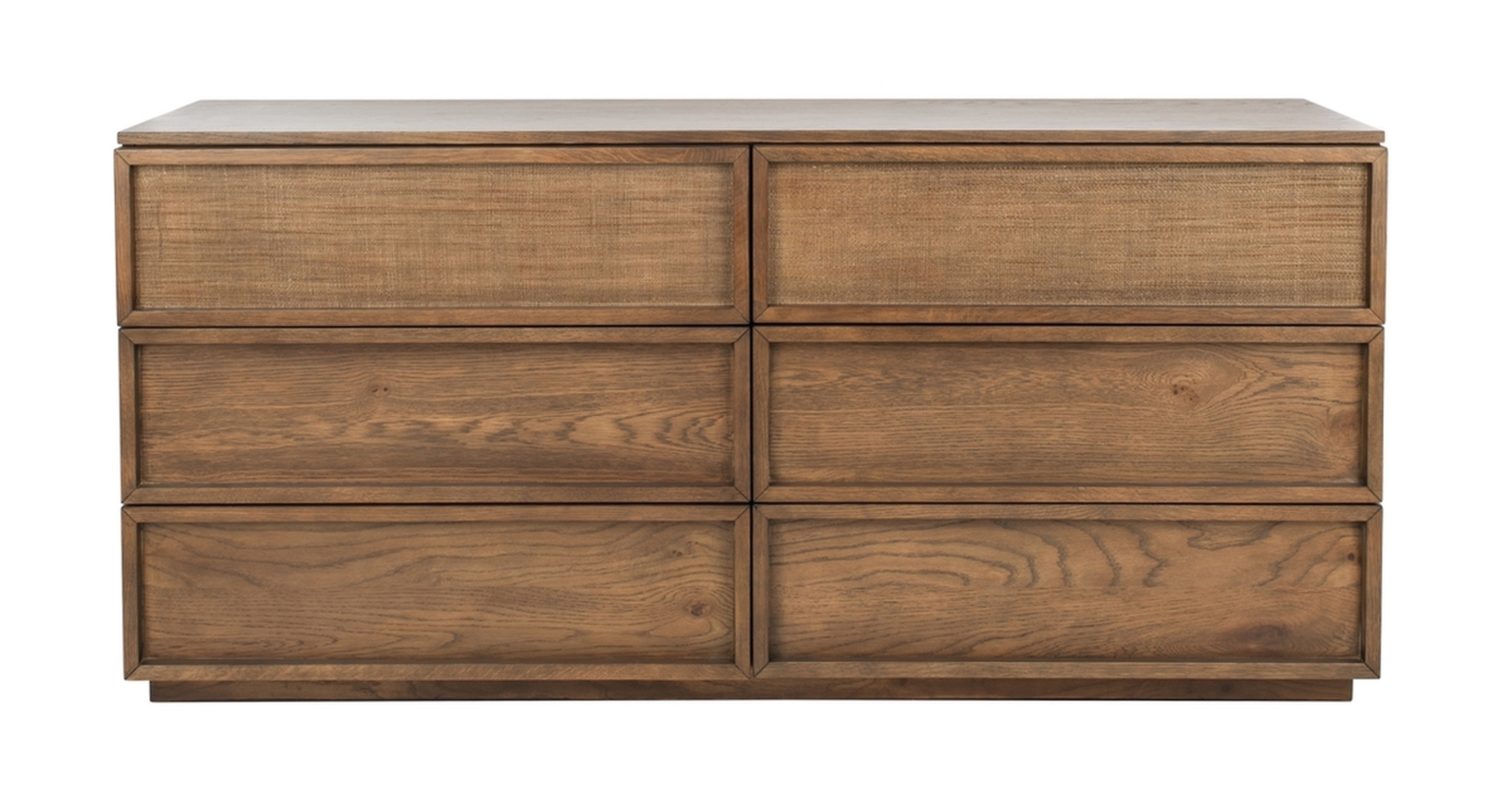 Zeus 6 Drawer Wood Dresser - Natural - Safavieh - Safavieh Couture