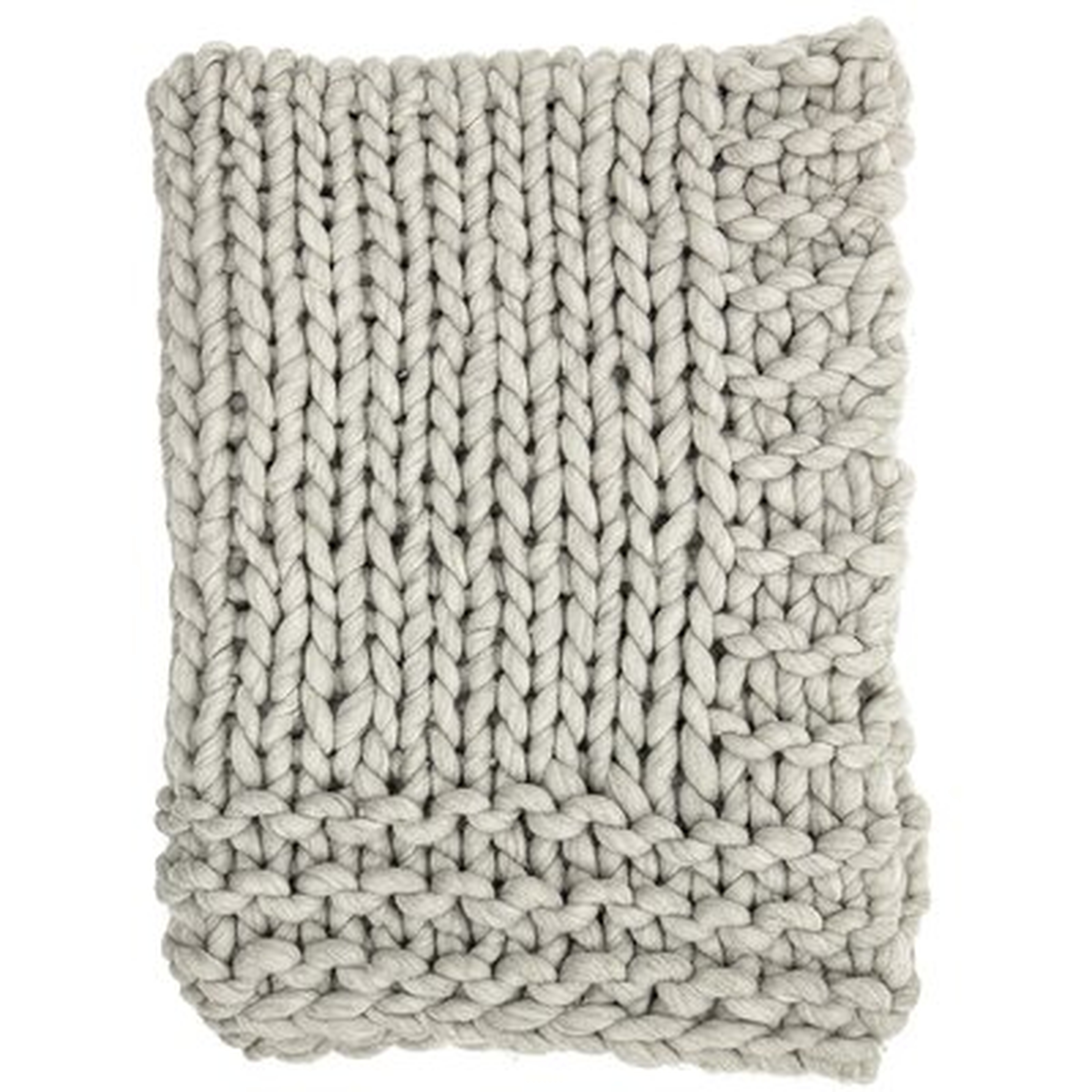 Clotilde Chunky Blend Knit Wool Throw - Birch Lane