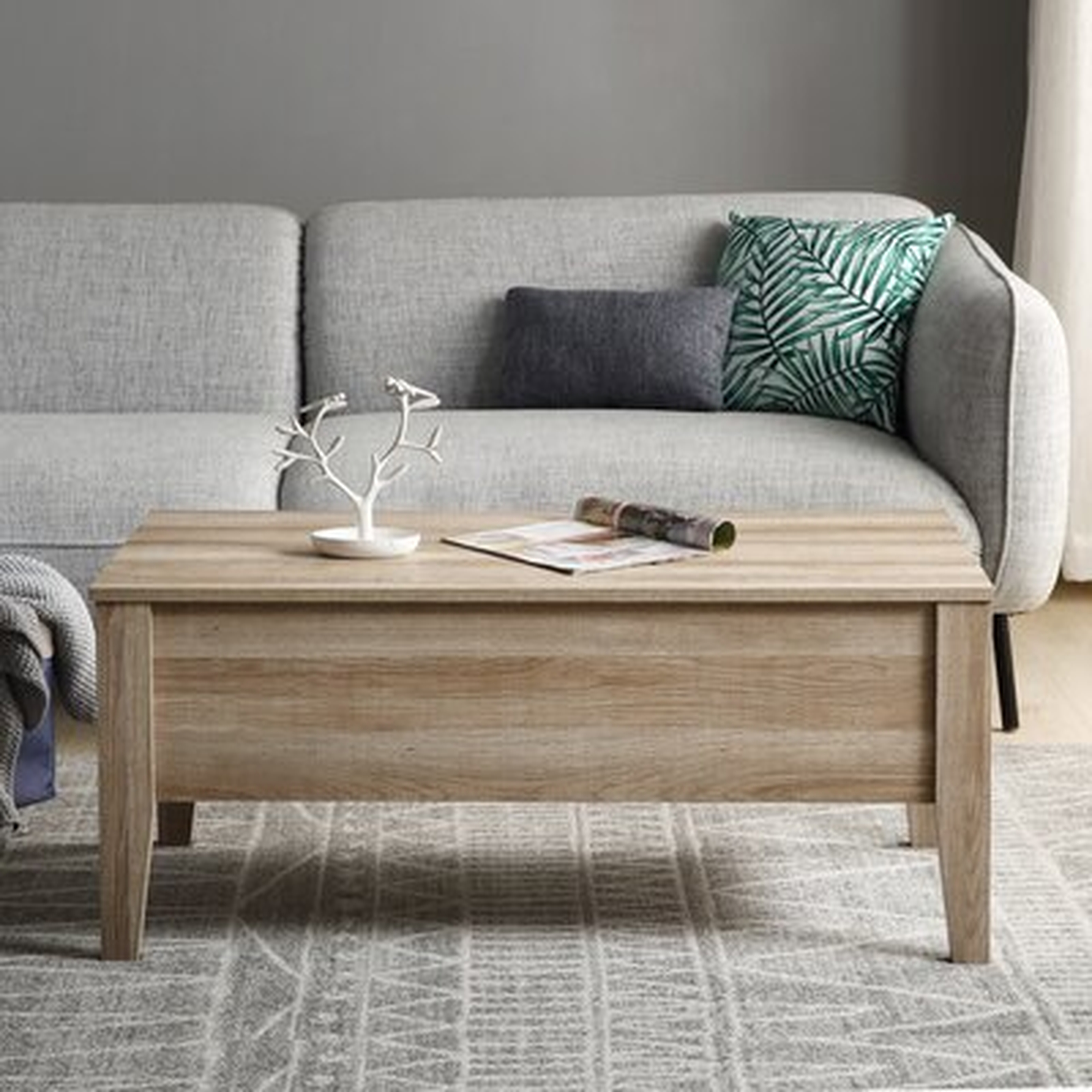 Modern Lift-Top Coffee Table With Storage, Sofa Table For Living Room,Old Wood - Wayfair