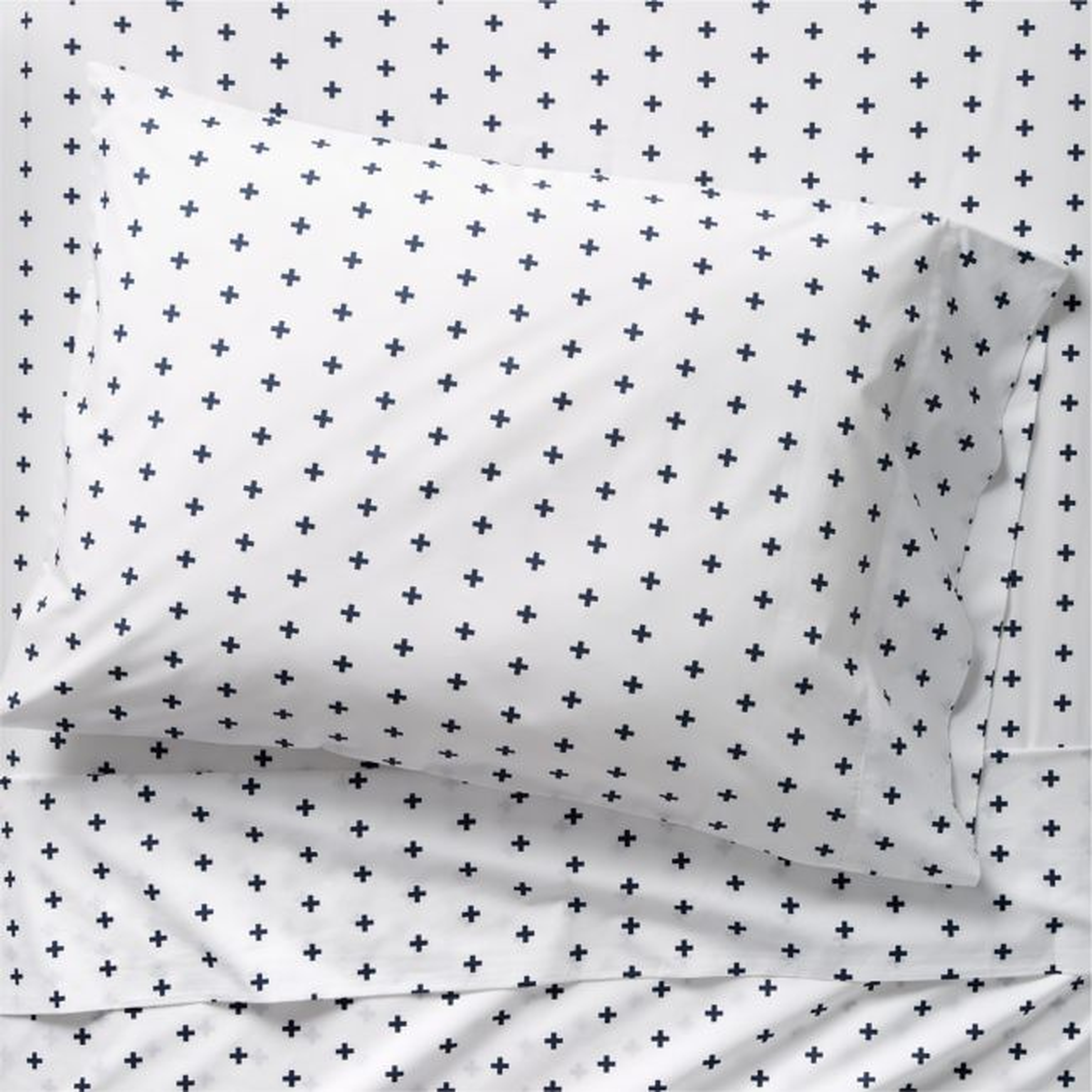Kids Organic Indigo Plus Sign Twin Sheet Set - Crate & Kids