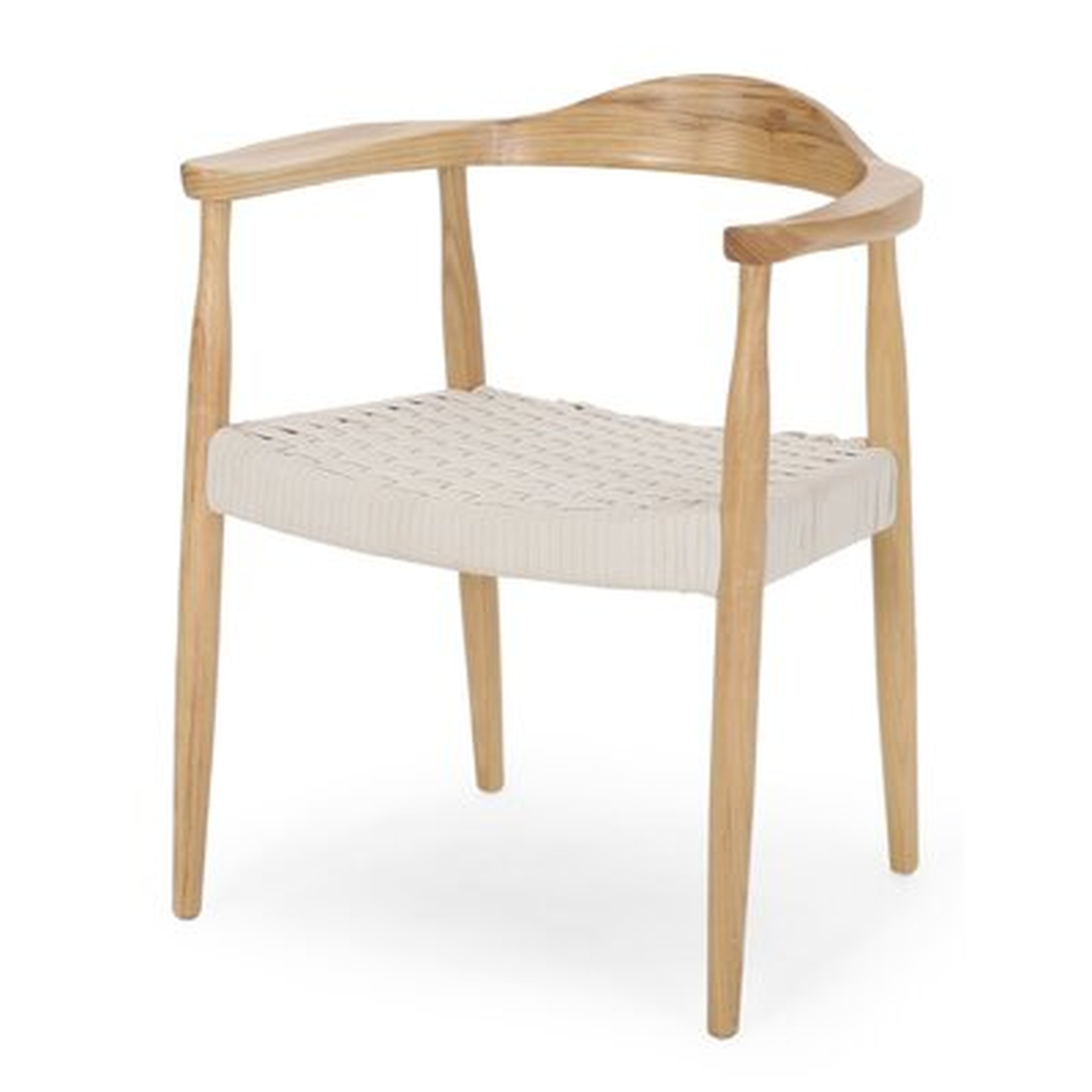 Rosetta Mid-Century Modern Ash Wood With Olefin Rope Seat Papasan Chair - Wayfair