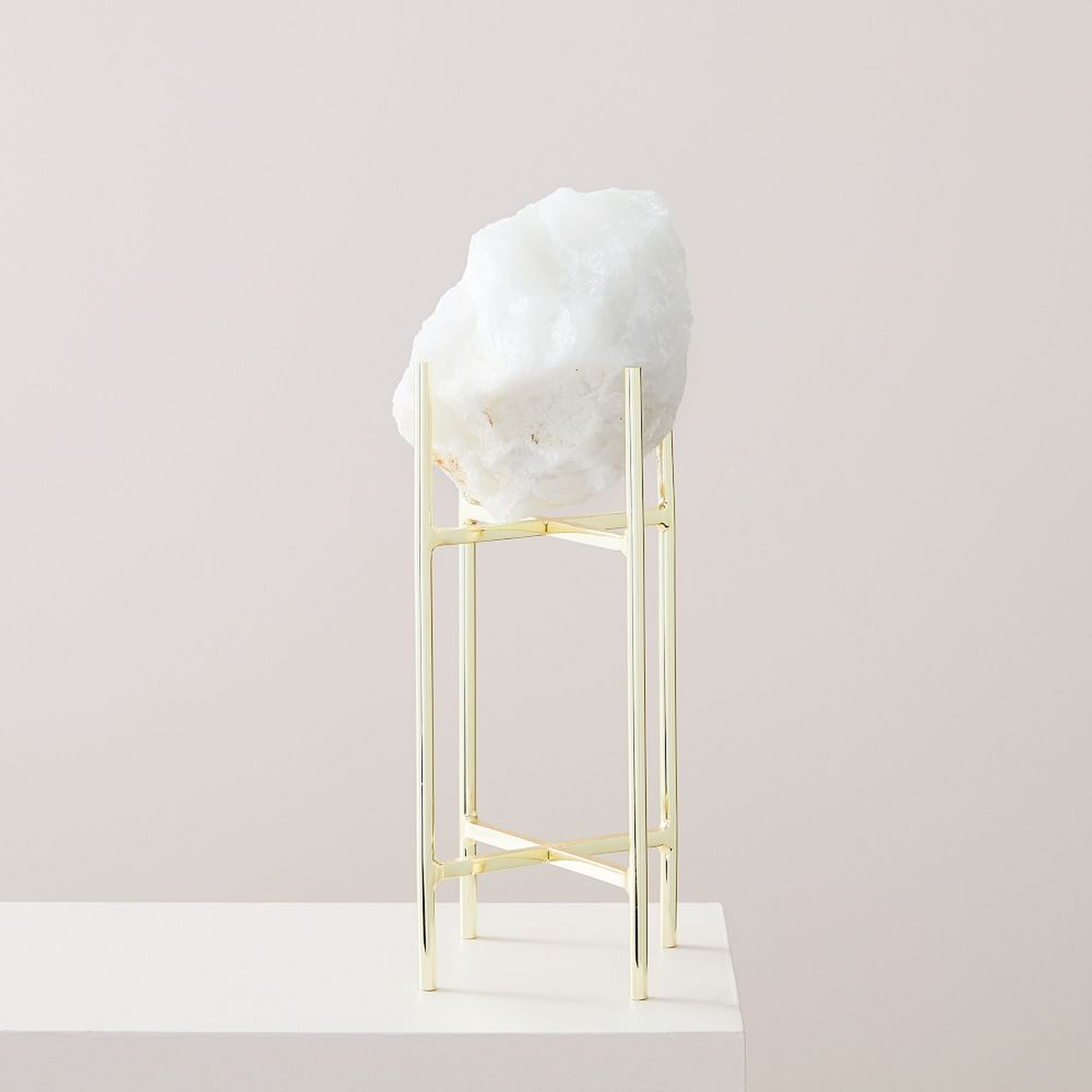 Natural Stone on Stand Objects, White - West Elm
