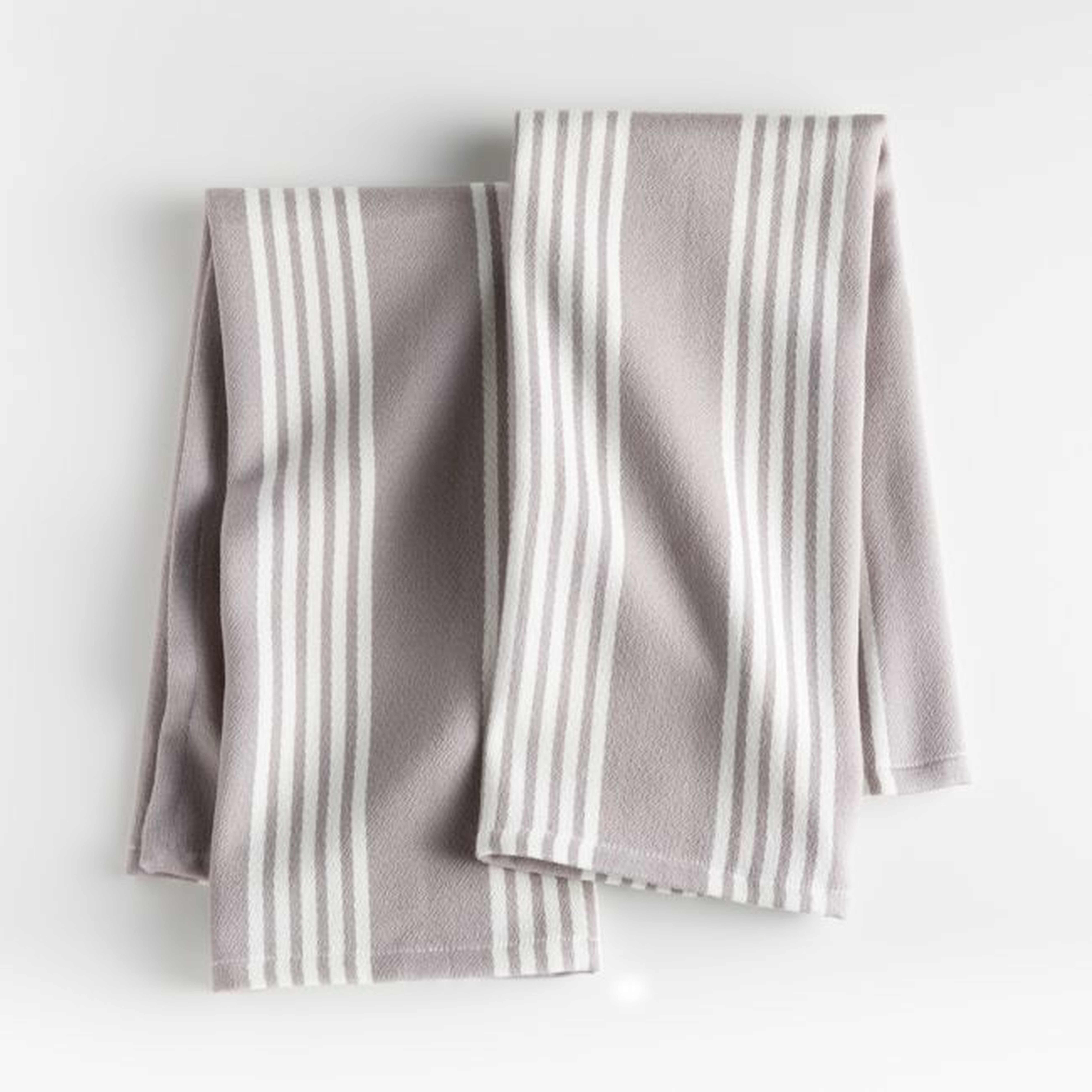 Grey Stripe Dish Towels, Set of 2 - Crate and Barrel
