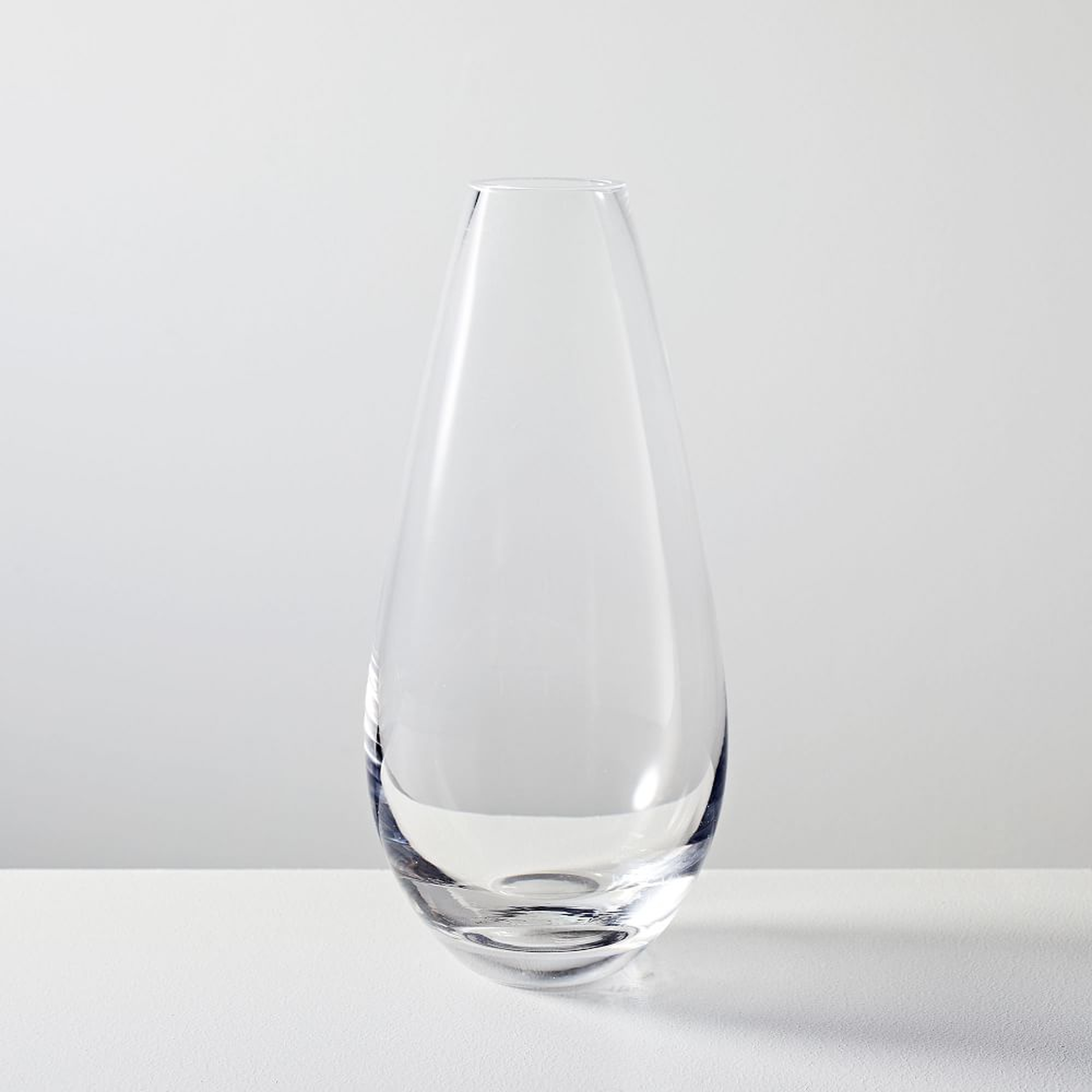Foundations Glass Tapered Vase, Clear, 10" - West Elm
