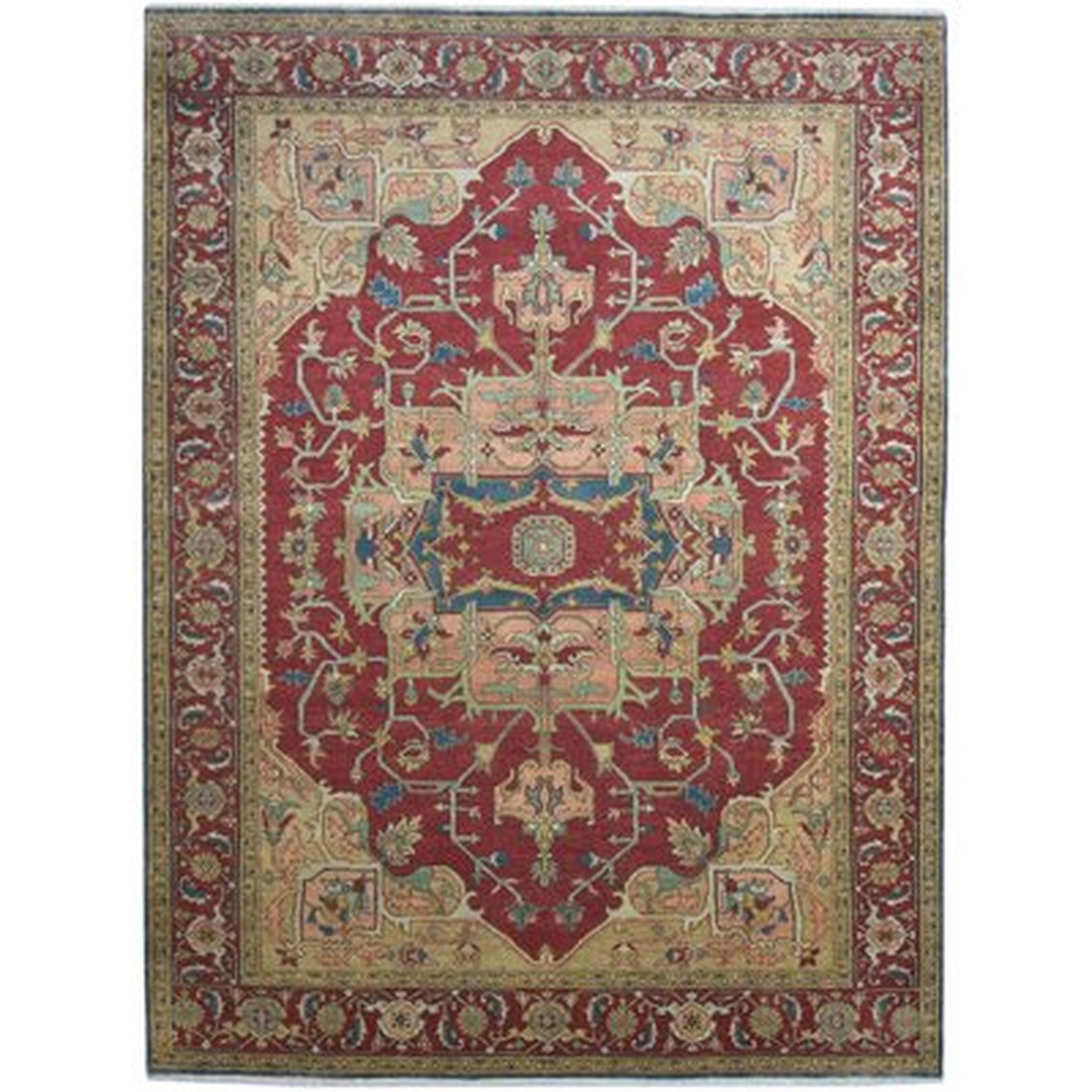 One Of A Kind  Hand-Knotted Persian 9' X 12' Oriental Wool Red Rug - Wayfair