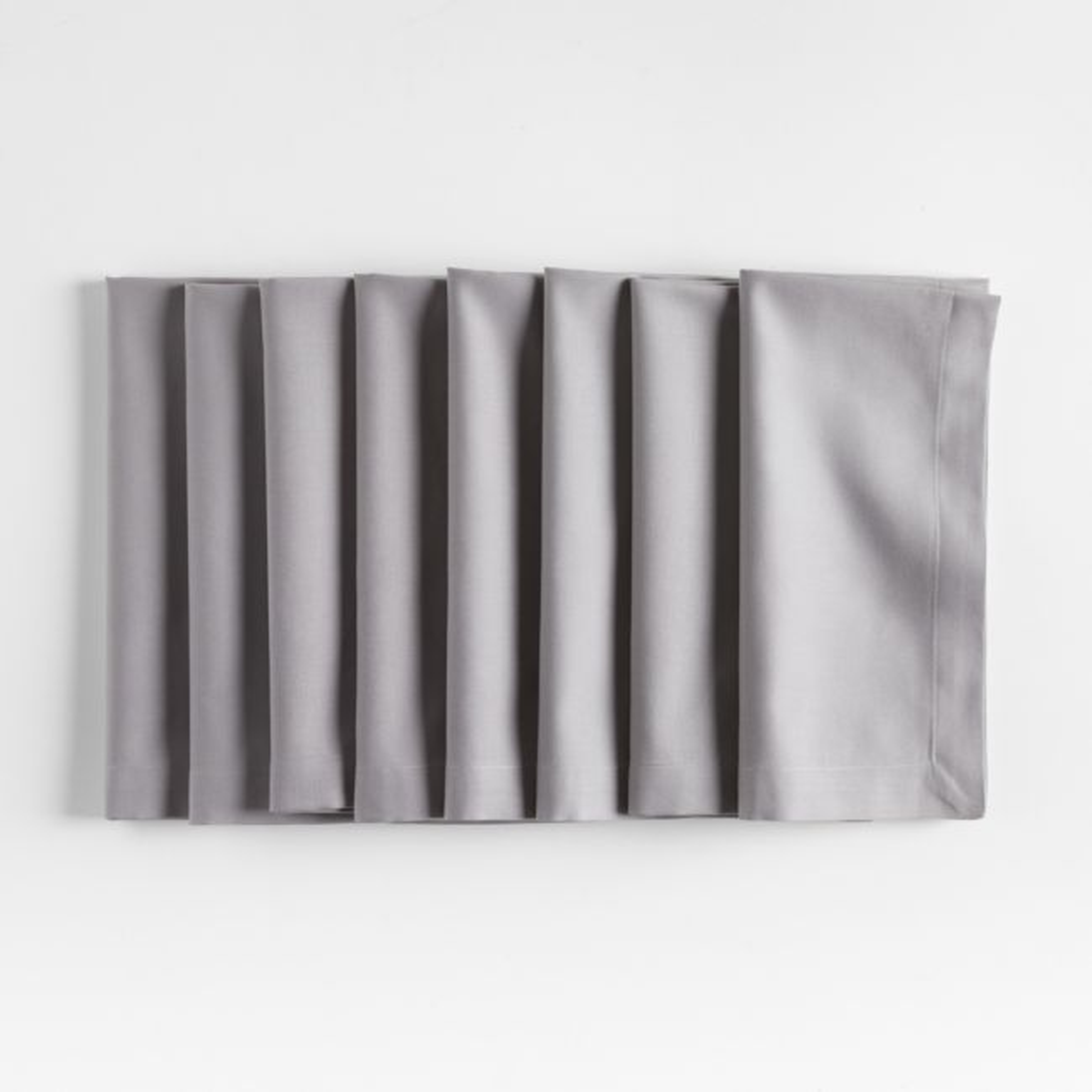 Aspen Metal Grey Cotton Napkins, Set of 8 - Crate and Barrel