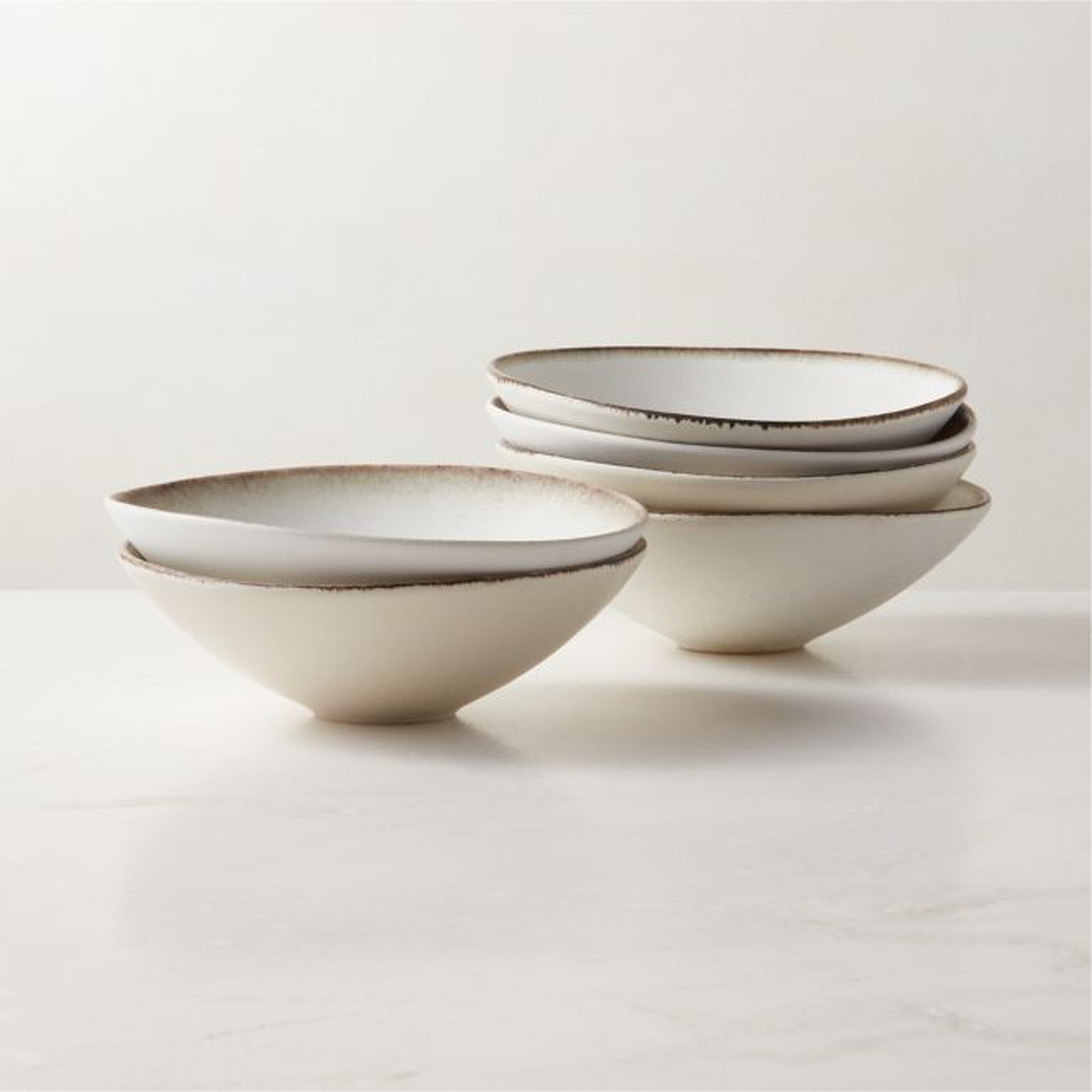 Sakana White Soup Bowls Set of 6 - CB2