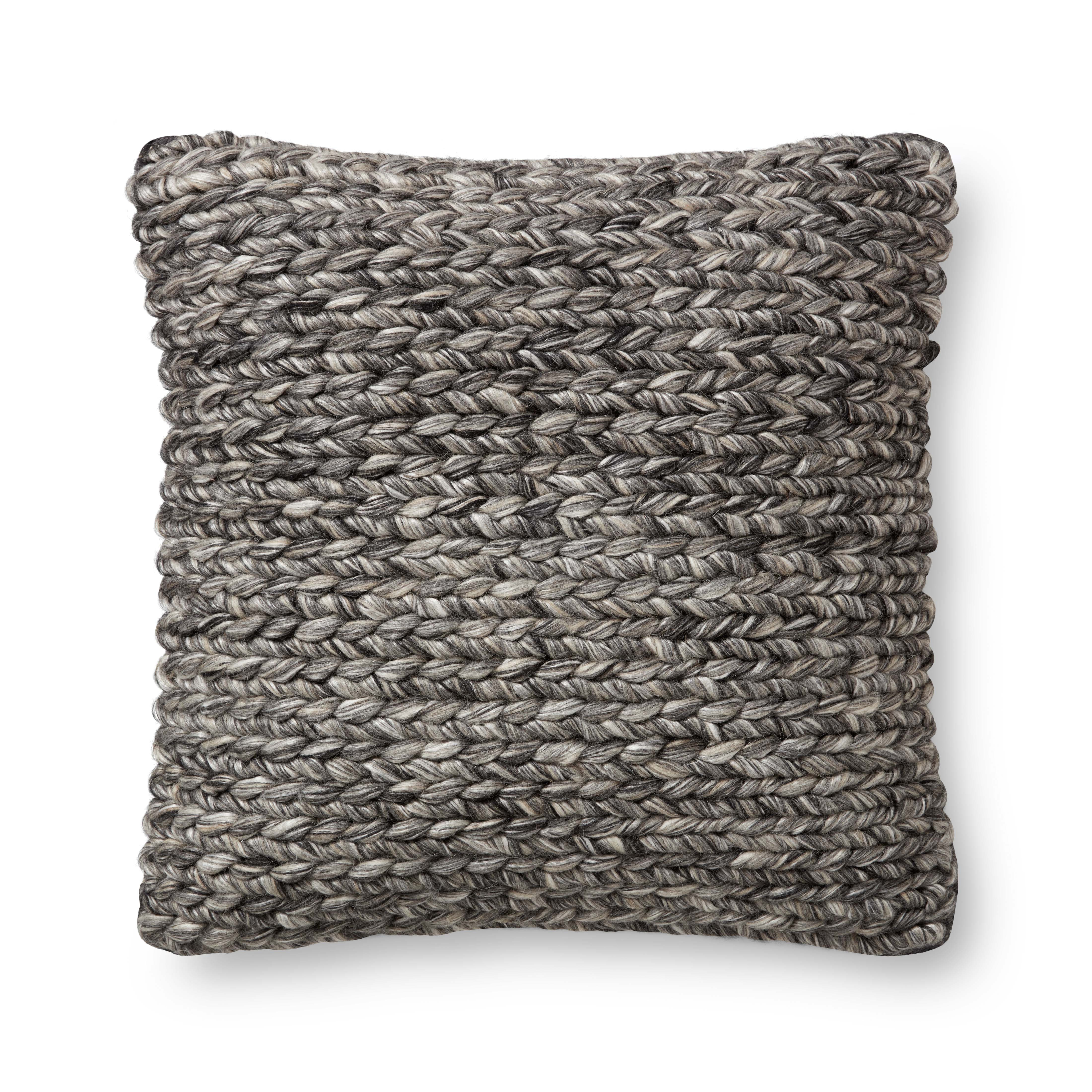 PILLOWS PED0004 CHARCOAL 22" x 22" Cover Only - ED Ellen DeGeneres Crafted by Loloi Rugs